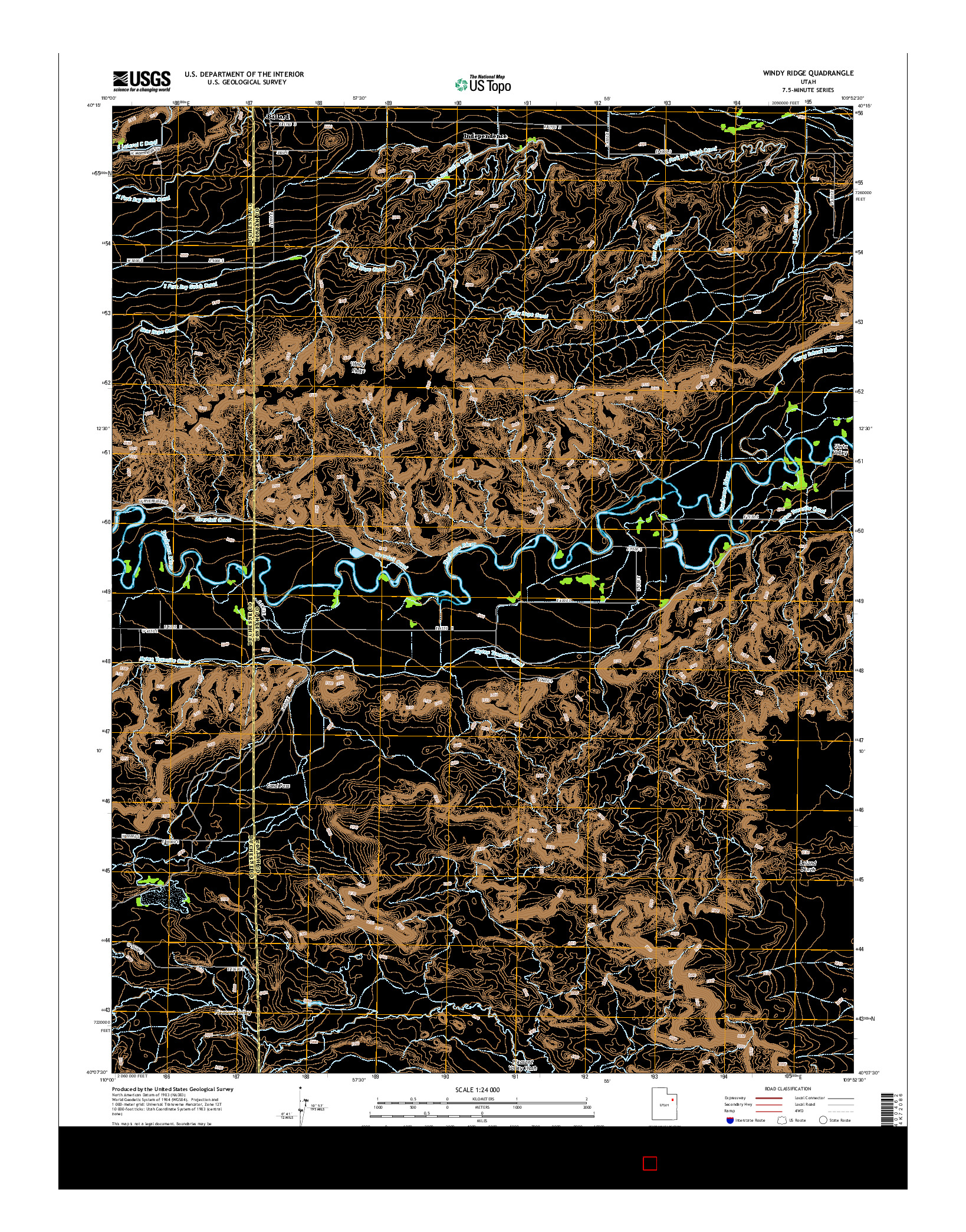 USGS US TOPO 7.5-MINUTE MAP FOR WINDY RIDGE, UT 2014