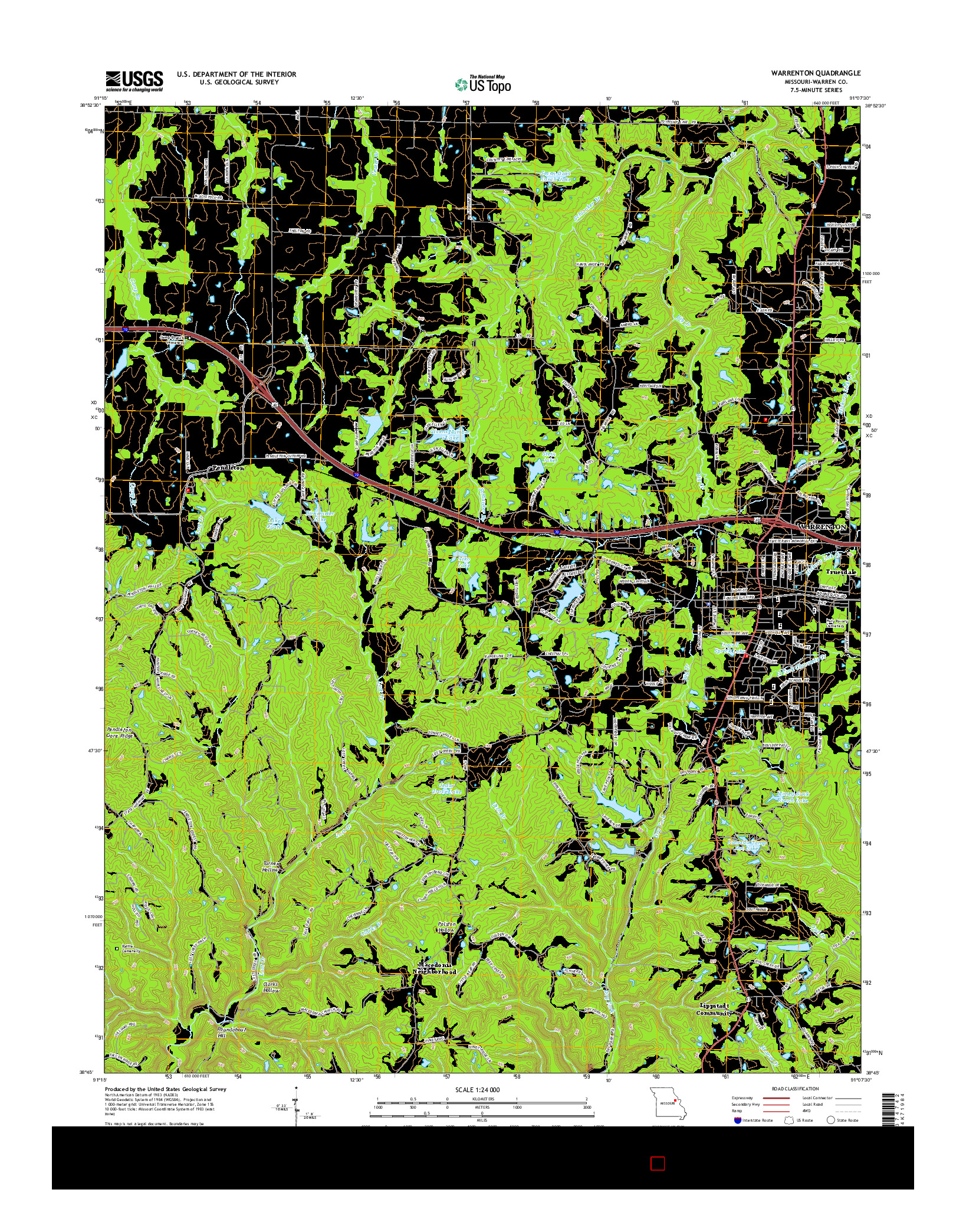 USGS US TOPO 7.5-MINUTE MAP FOR WARRENTON, MO 2015