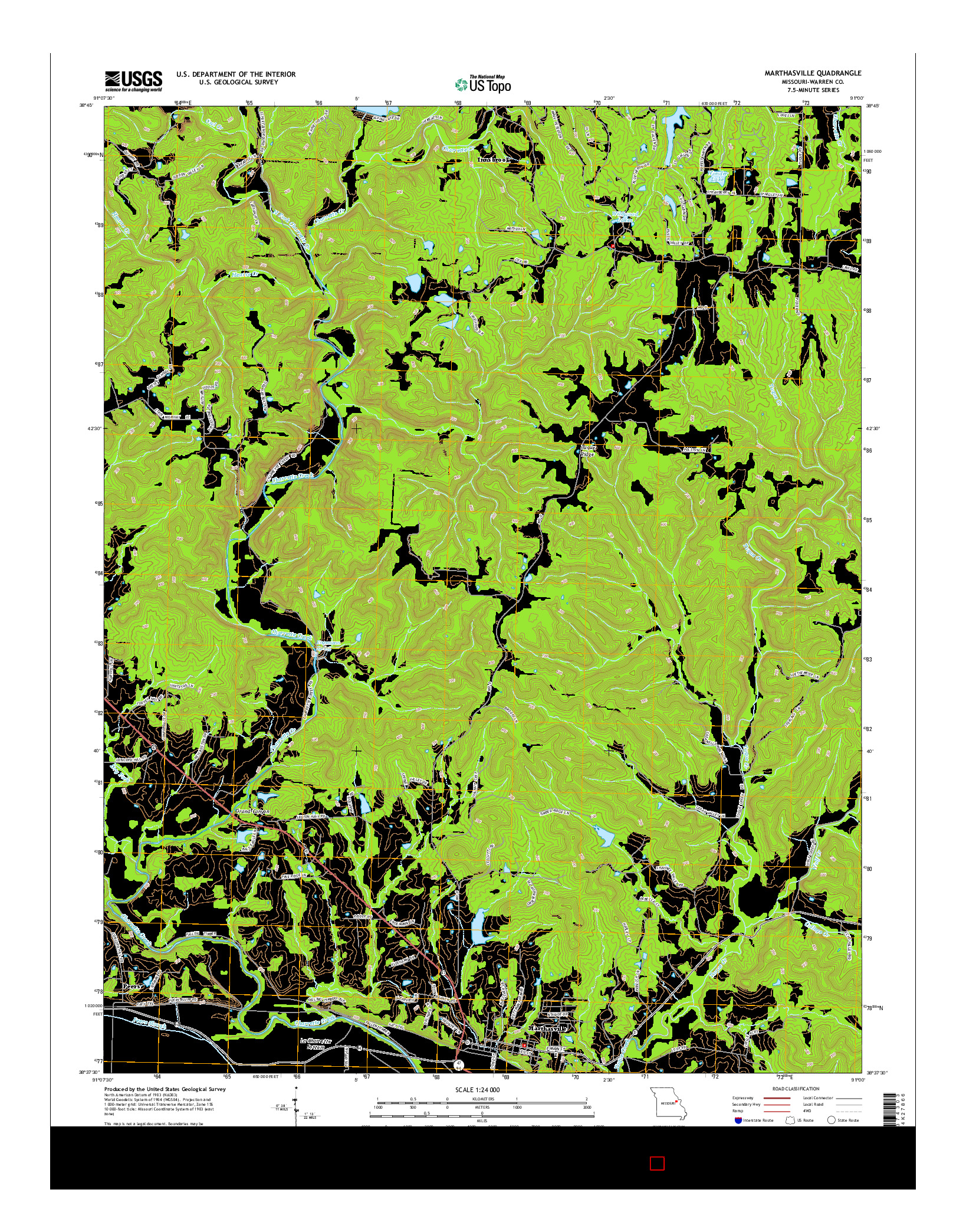 USGS US TOPO 7.5-MINUTE MAP FOR MARTHASVILLE, MO 2015