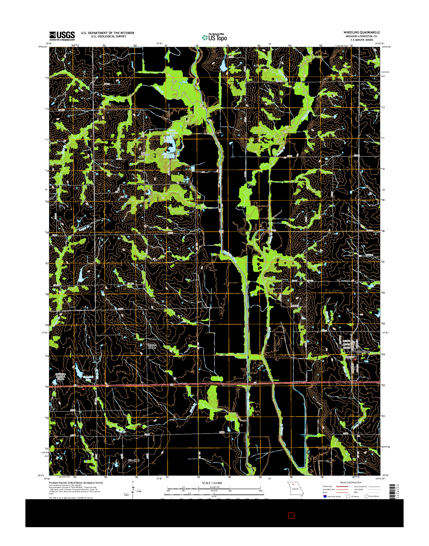 USGS US TOPO 7.5-MINUTE MAP FOR WHEELING, MO 2015