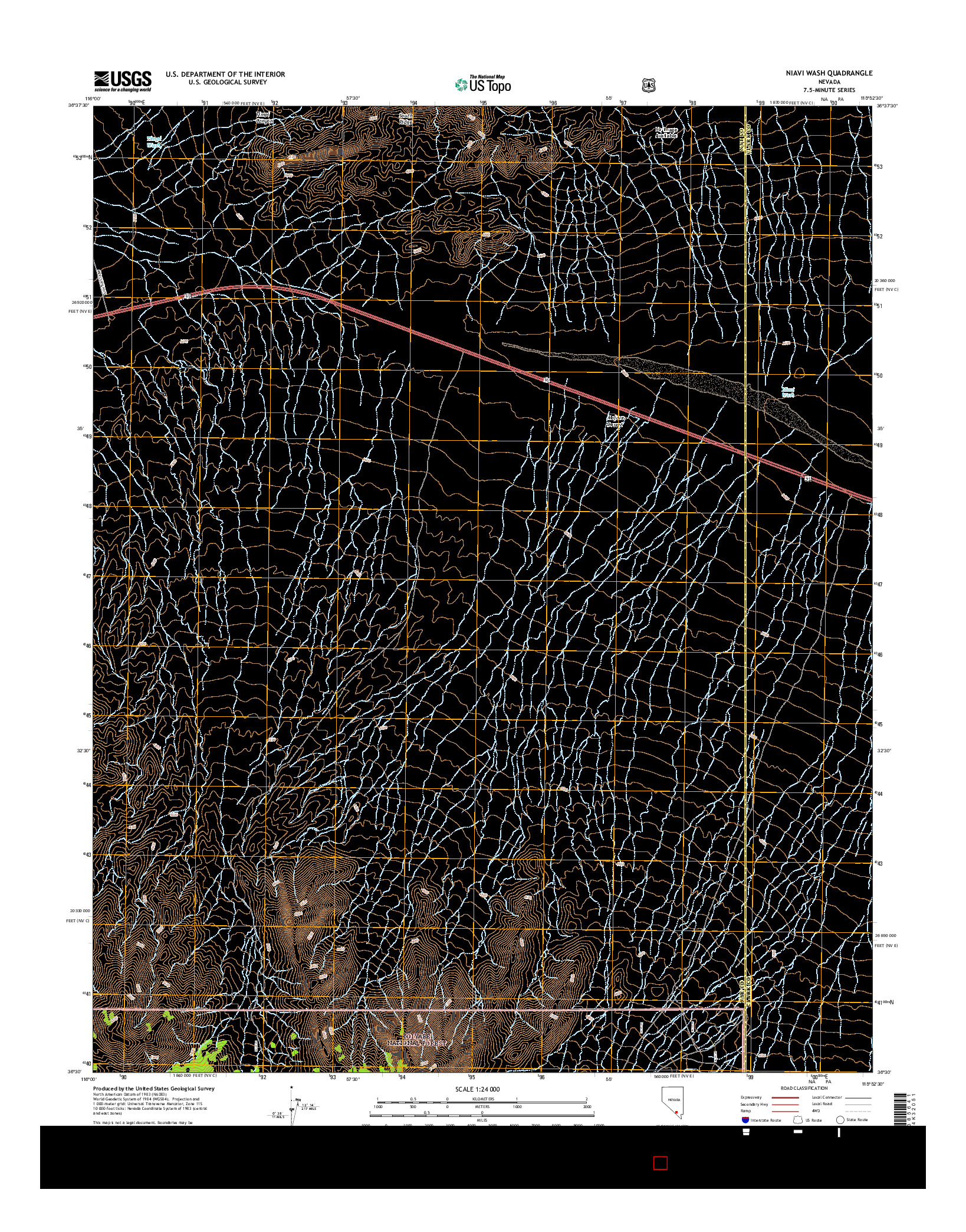 USGS US TOPO 7.5-MINUTE MAP FOR NIAVI WASH, NV 2015