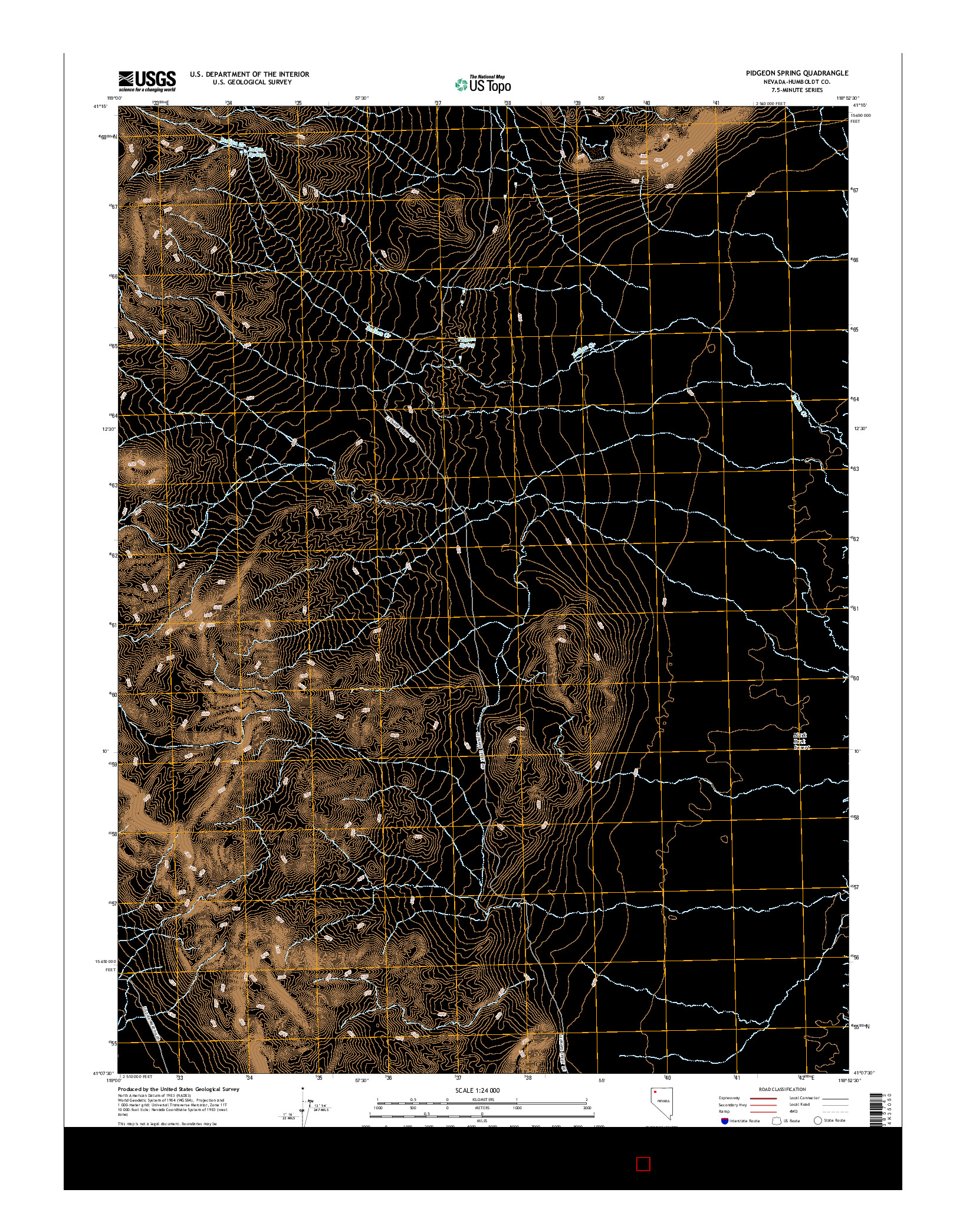 USGS US TOPO 7.5-MINUTE MAP FOR PIDGEON SPRING, NV 2015