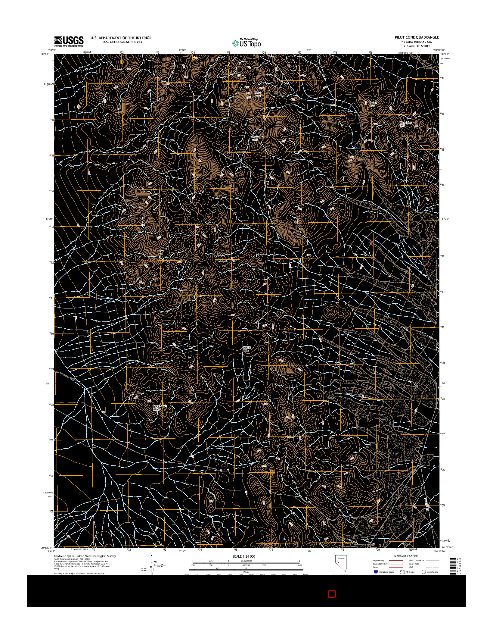 USGS US TOPO 7.5-MINUTE MAP FOR PILOT CONE, NV 2015