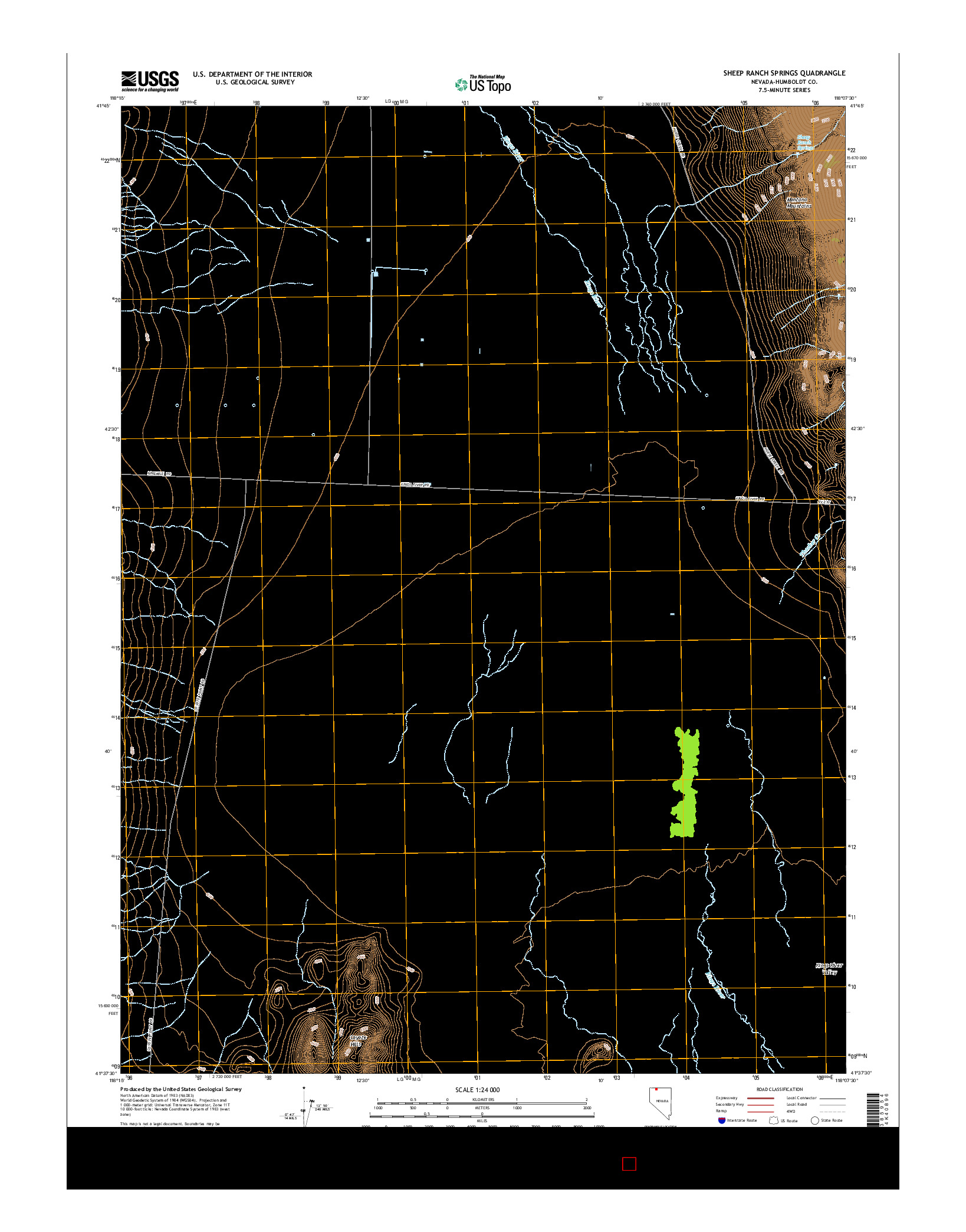 USGS US TOPO 7.5-MINUTE MAP FOR SHEEP RANCH SPRINGS, NV 2015