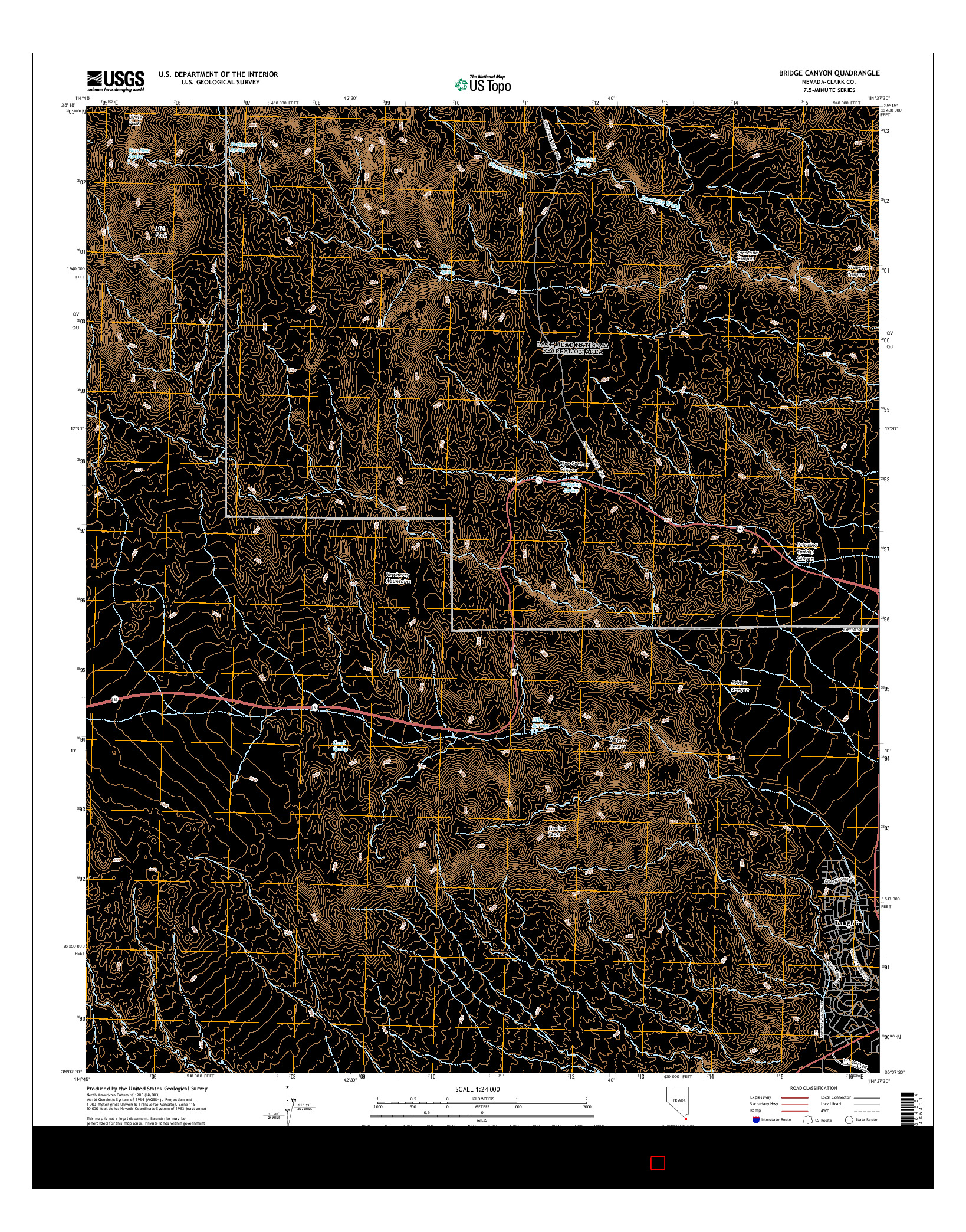 USGS US TOPO 7.5-MINUTE MAP FOR BRIDGE CANYON, NV 2015