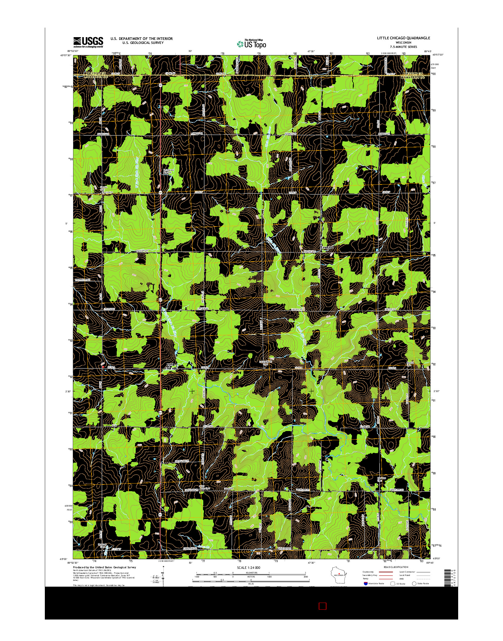 USGS US TOPO 7.5-MINUTE MAP FOR LITTLE CHICAGO, WI 2015