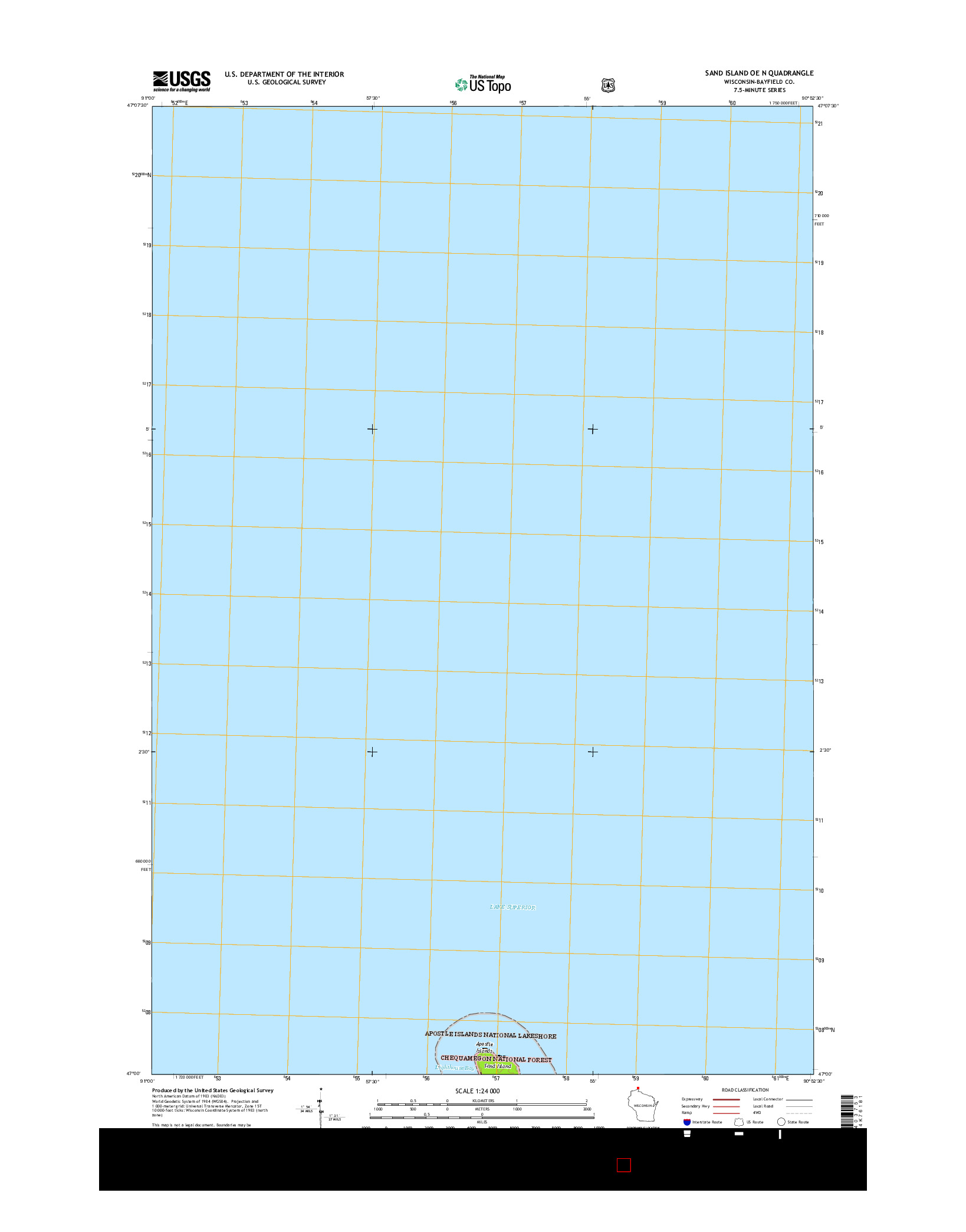 USGS US TOPO 7.5-MINUTE MAP FOR SAND ISLAND OE N, WI 2015