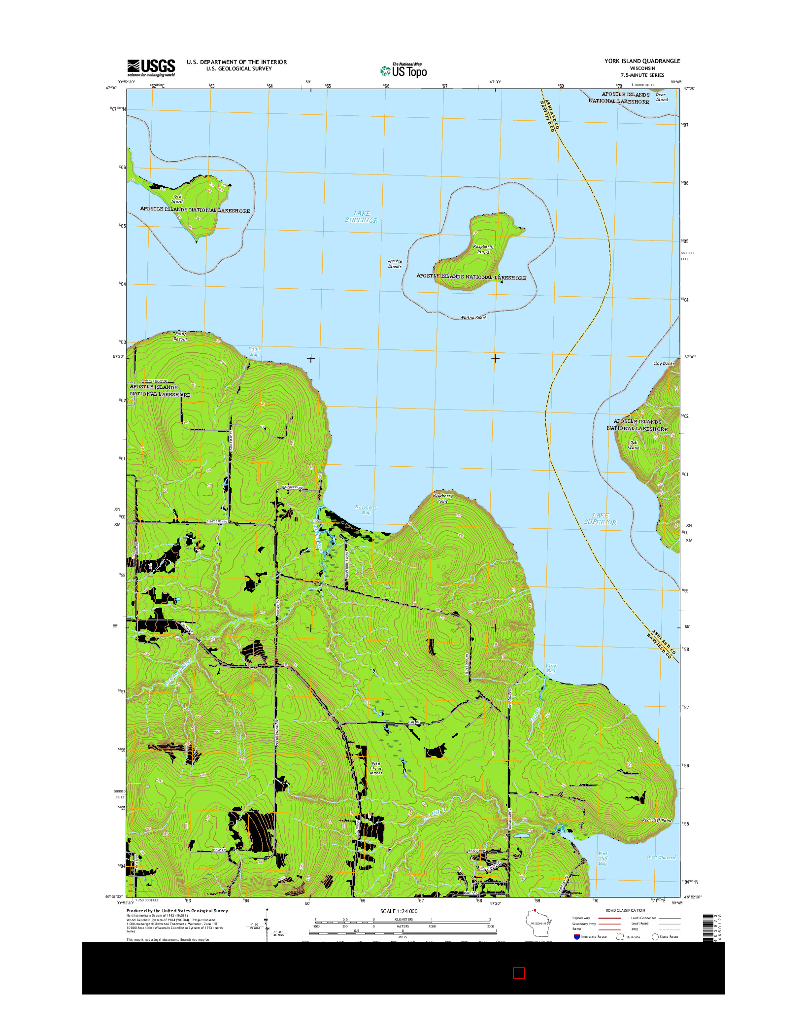 USGS US TOPO 7.5-MINUTE MAP FOR YORK ISLAND, WI 2015