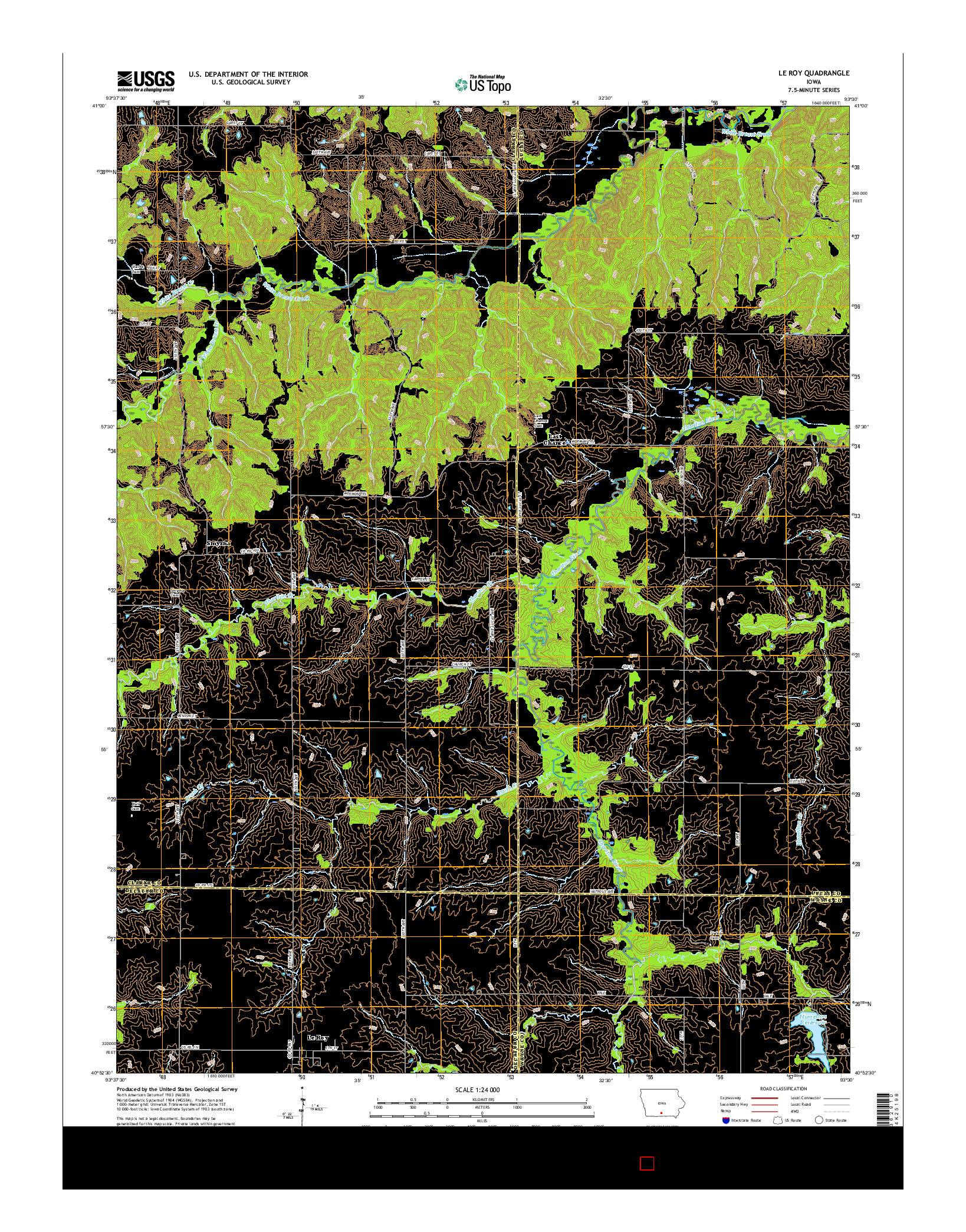 USGS US TOPO 7.5-MINUTE MAP FOR LE ROY, IA 2015