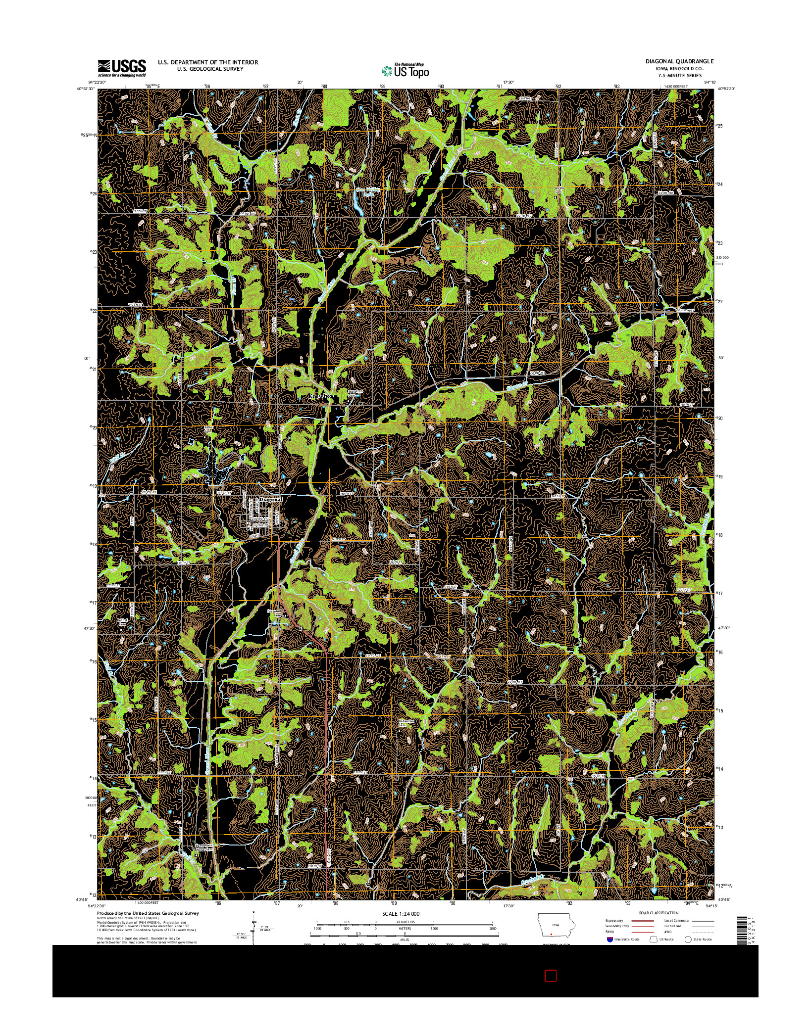 USGS US TOPO 7.5-MINUTE MAP FOR DIAGONAL, IA 2015