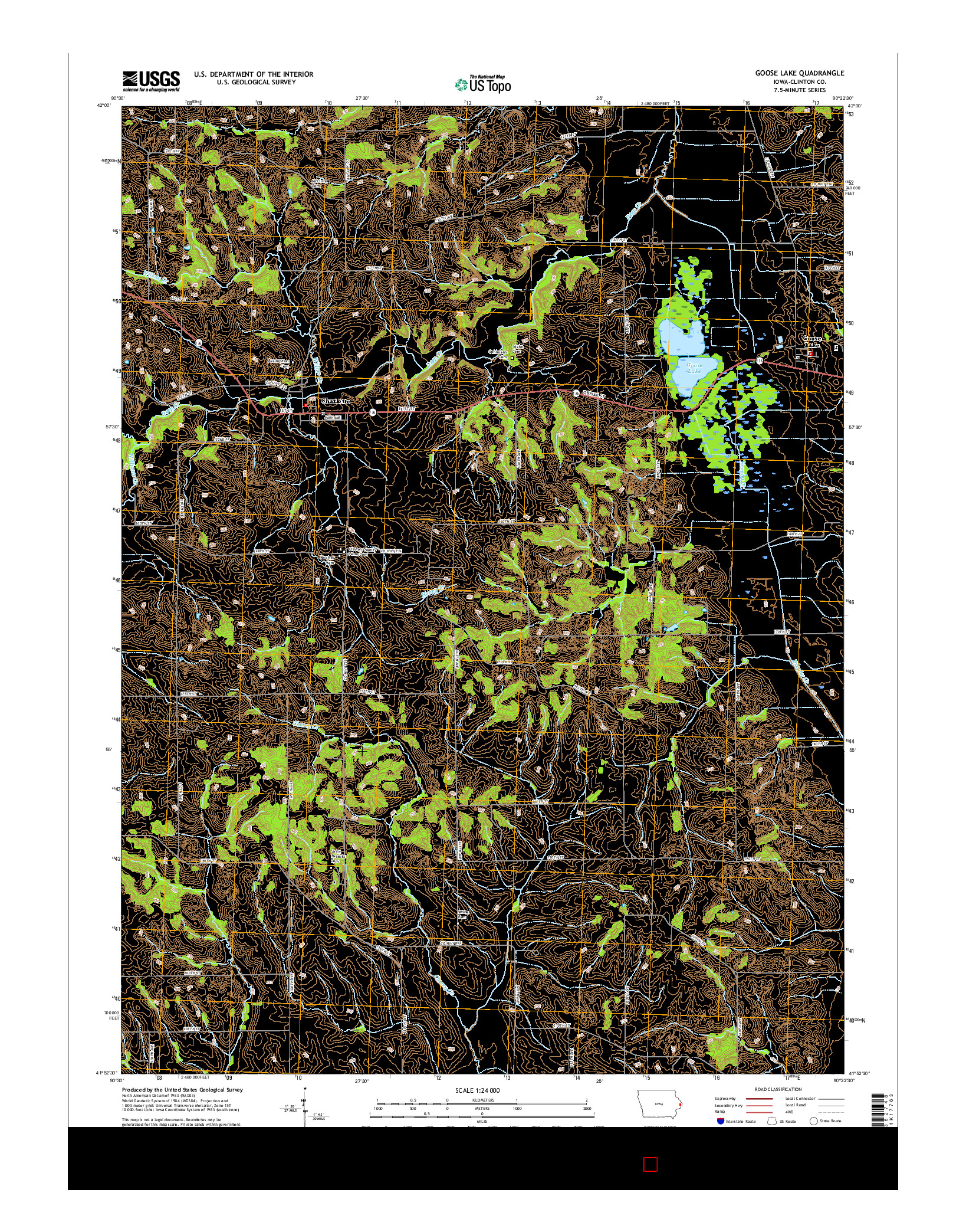 USGS US TOPO 7.5-MINUTE MAP FOR GOOSE LAKE, IA 2015
