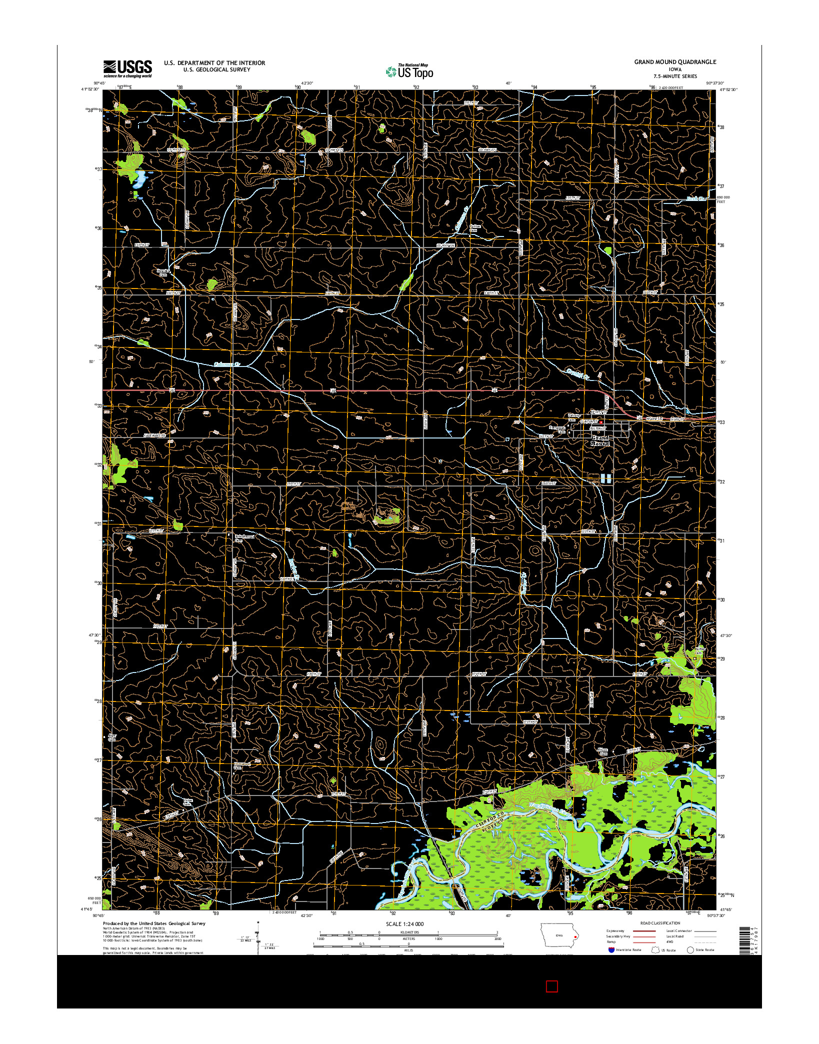 USGS US TOPO 7.5-MINUTE MAP FOR GRAND MOUND, IA 2015