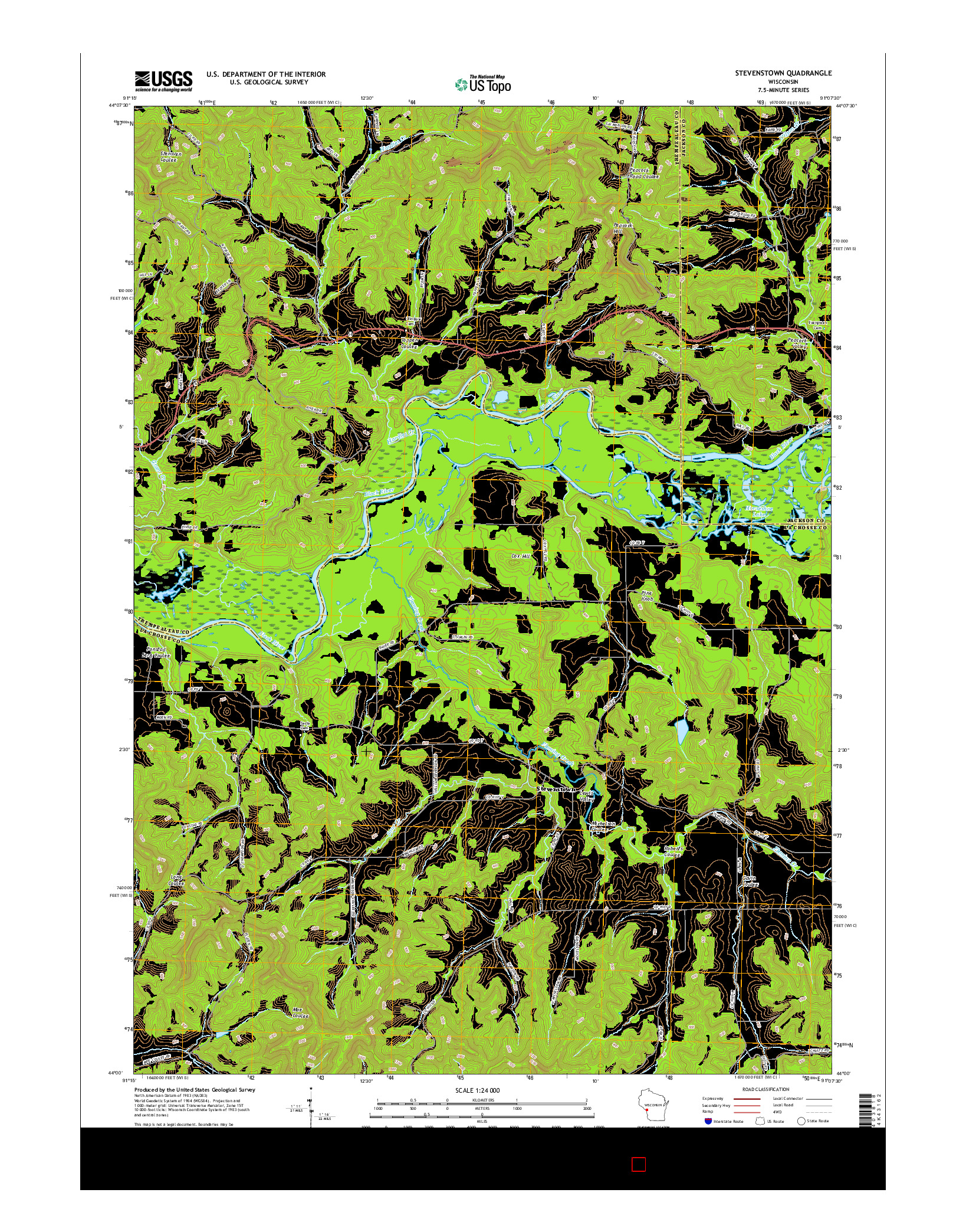 USGS US TOPO 7.5-MINUTE MAP FOR STEVENSTOWN, WI 2015