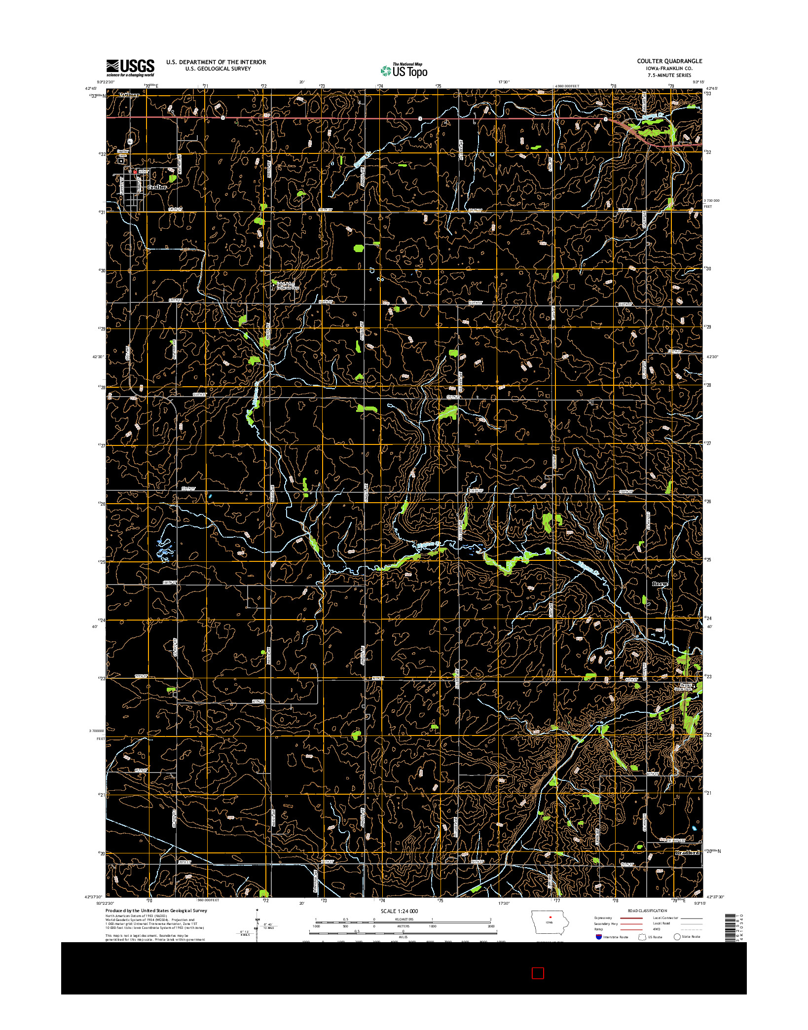 USGS US TOPO 7.5-MINUTE MAP FOR COULTER, IA 2015