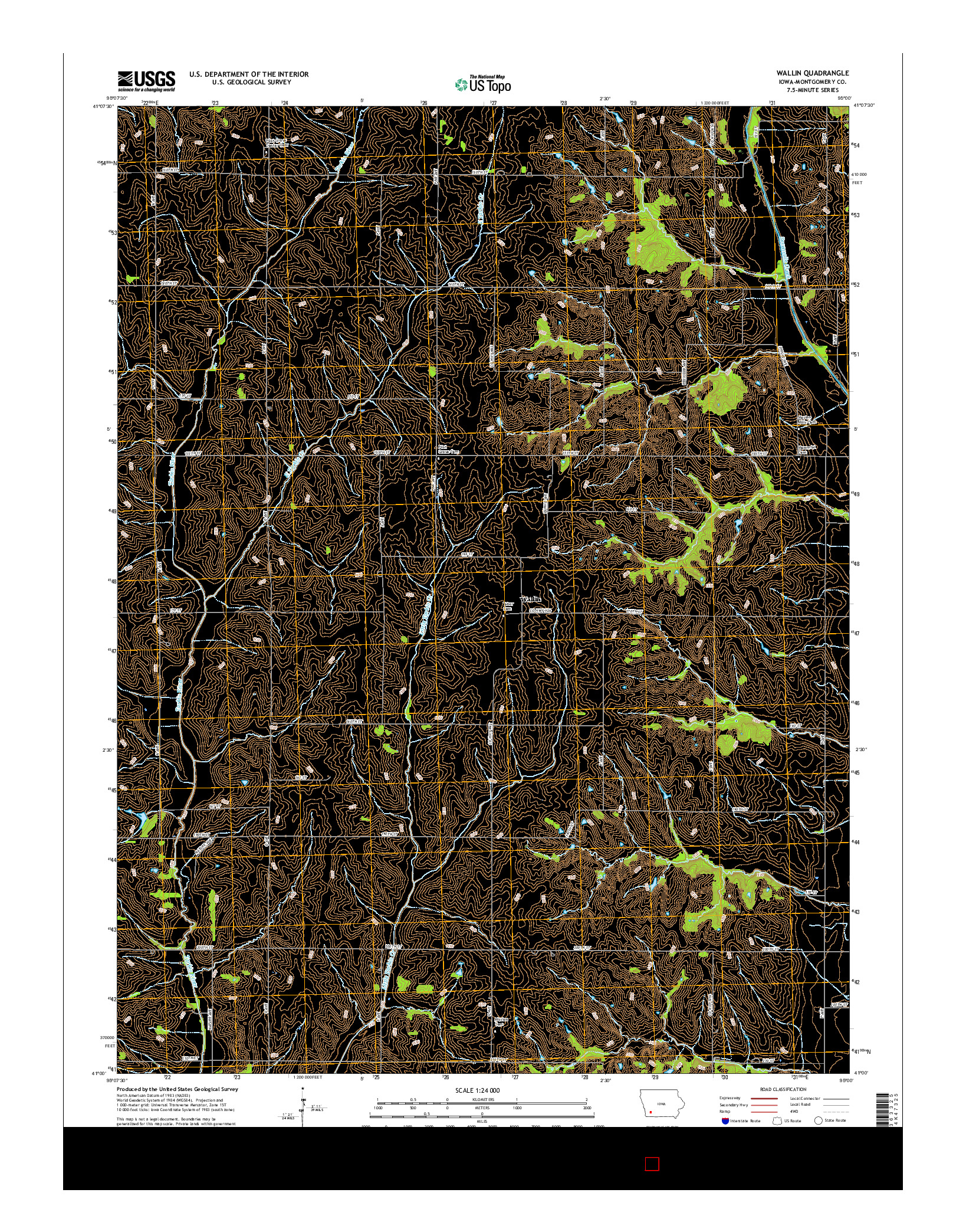 USGS US TOPO 7.5-MINUTE MAP FOR WALLIN, IA 2015