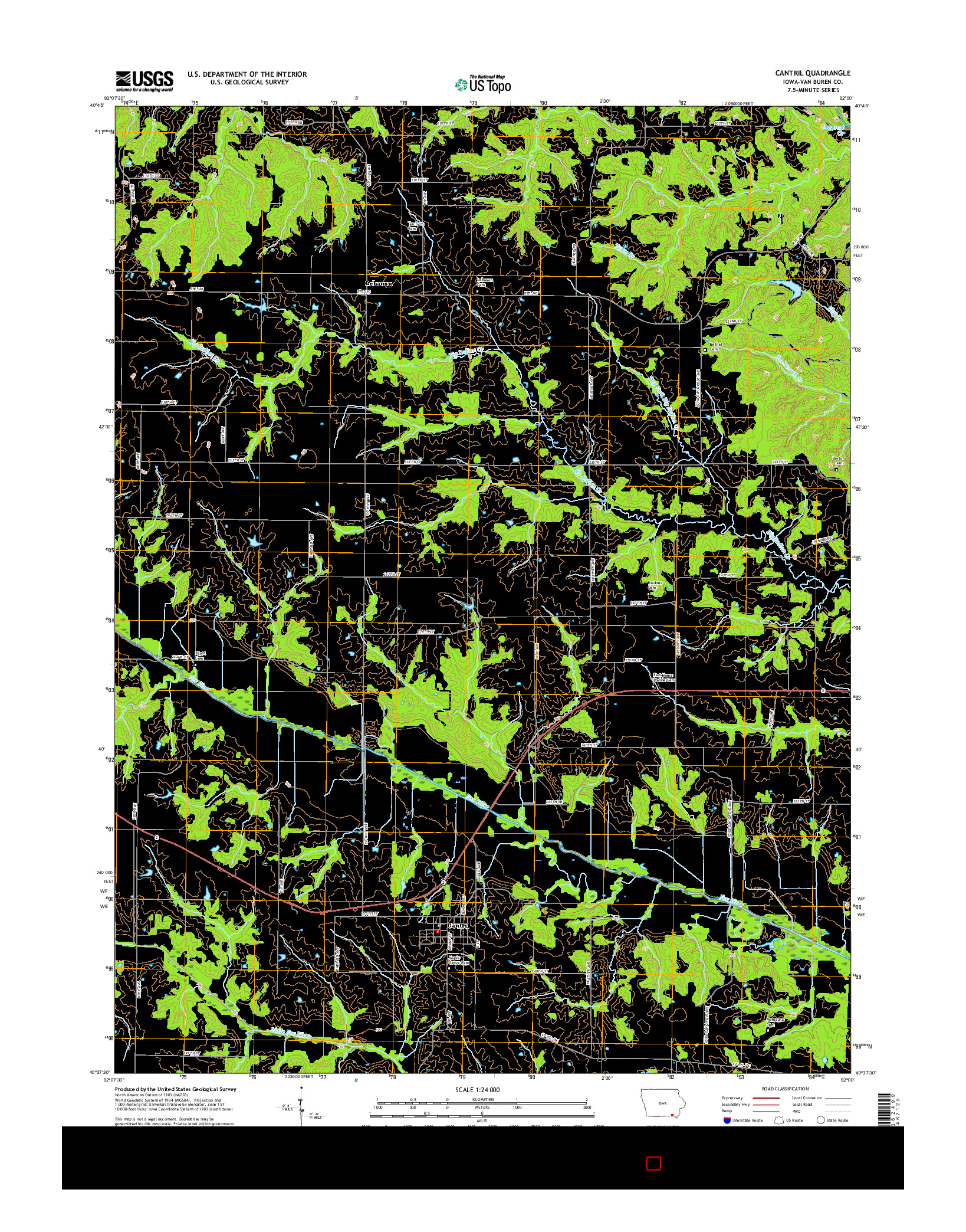 USGS US TOPO 7.5-MINUTE MAP FOR CANTRIL, IA 2015