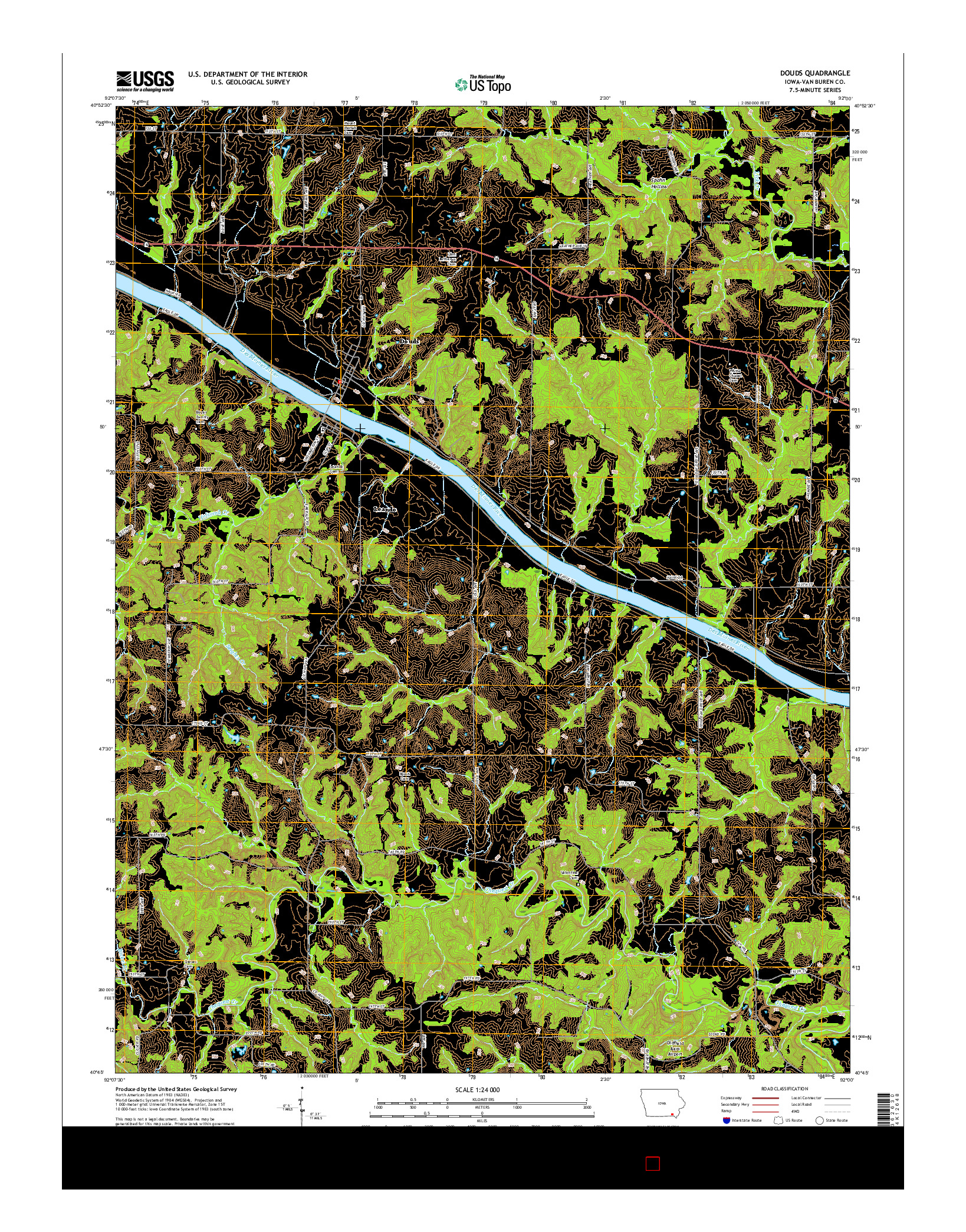 USGS US TOPO 7.5-MINUTE MAP FOR DOUDS, IA 2015