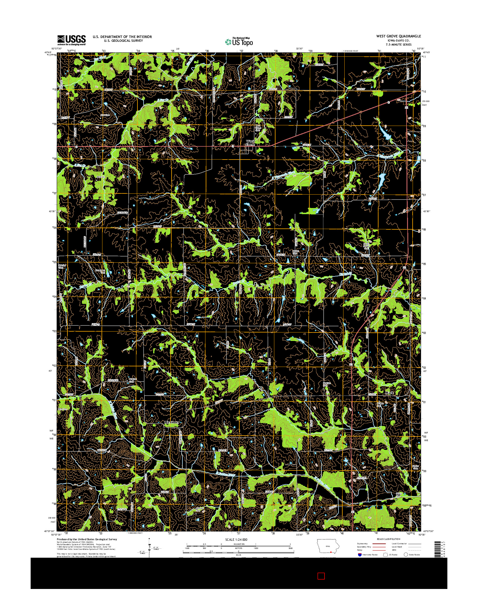 USGS US TOPO 7.5-MINUTE MAP FOR WEST GROVE, IA 2015