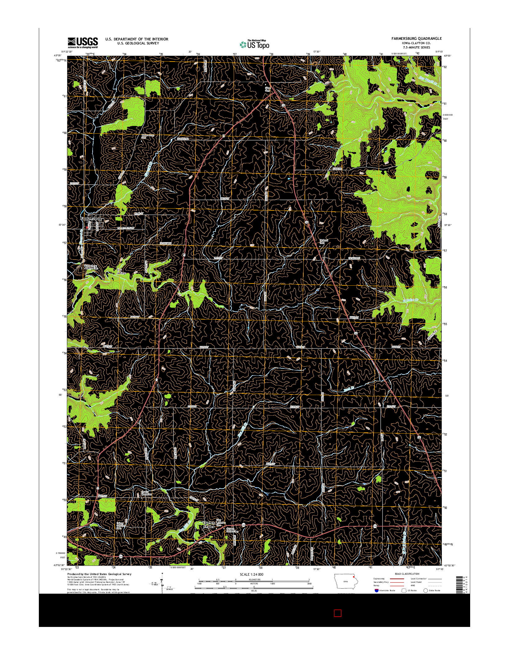 USGS US TOPO 7.5-MINUTE MAP FOR FARMERSBURG, IA 2015