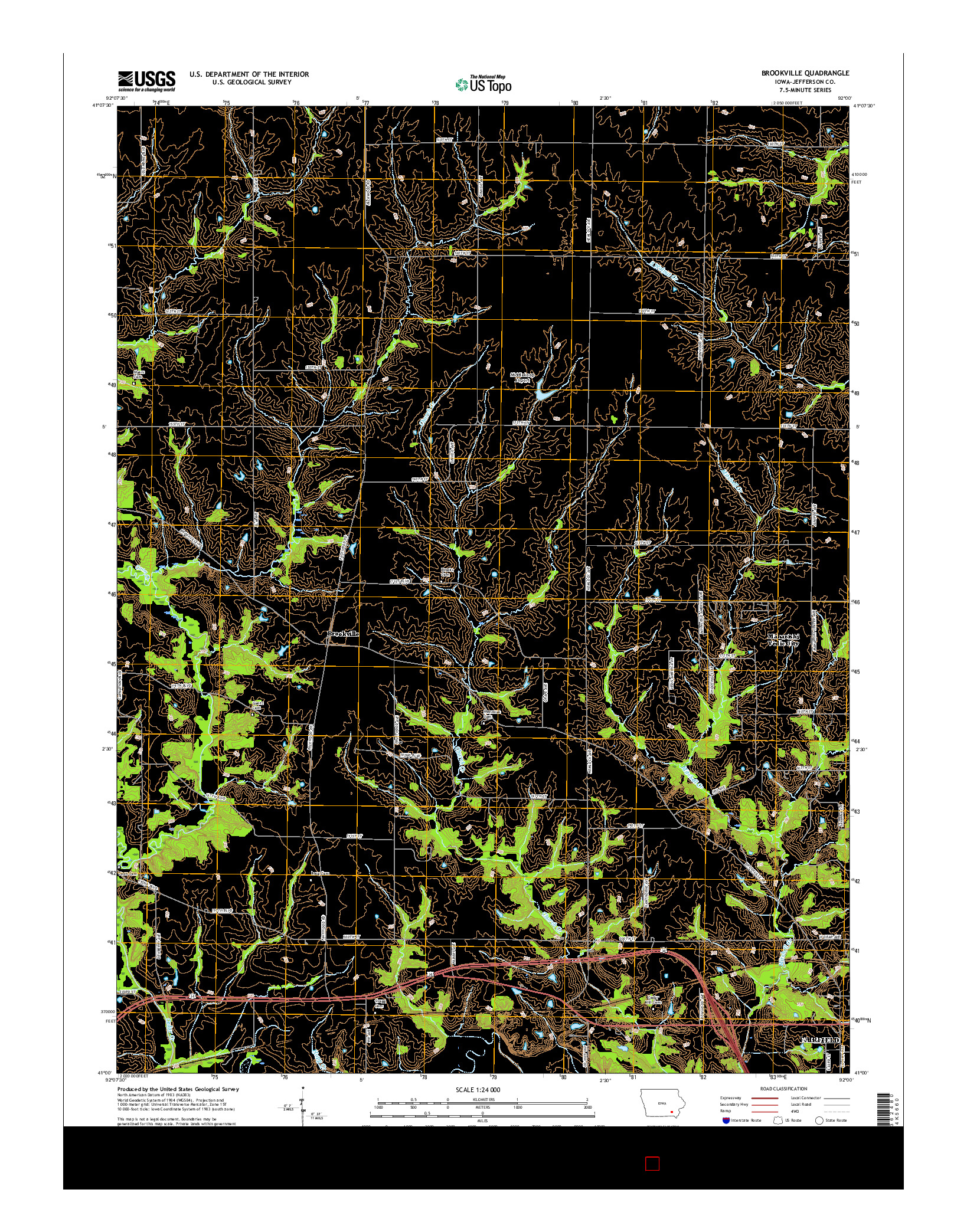 USGS US TOPO 7.5-MINUTE MAP FOR BROOKVILLE, IA 2015