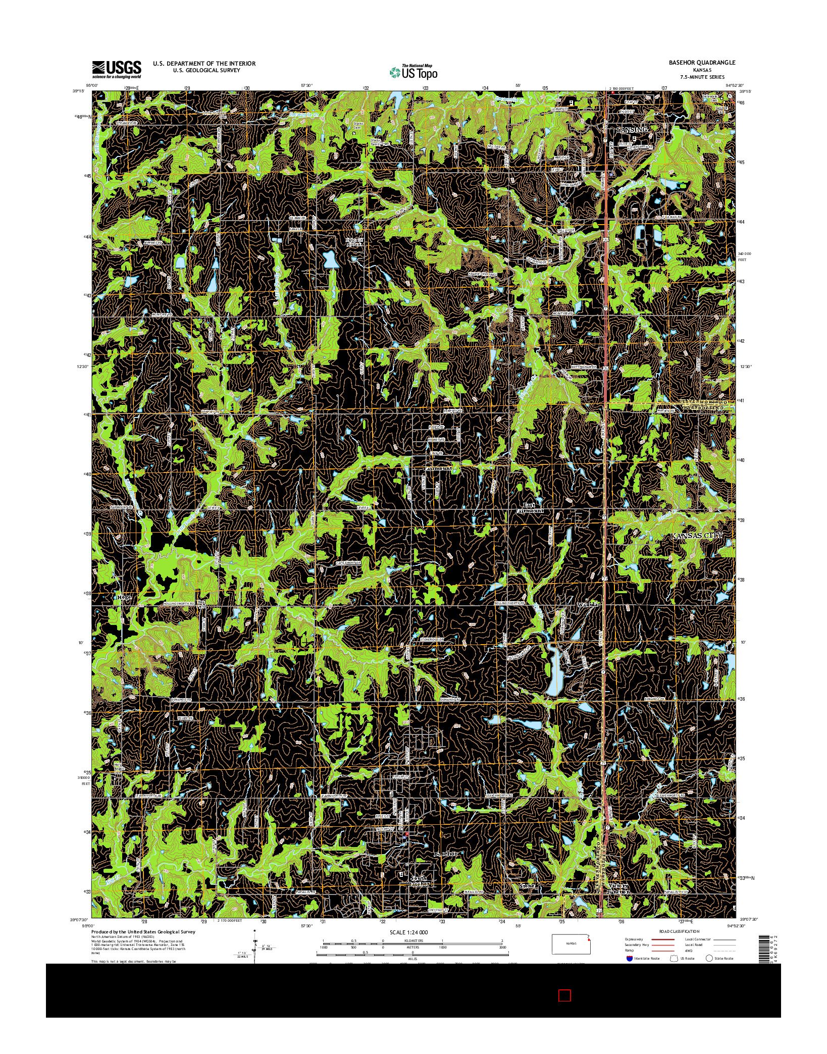 USGS US TOPO 7.5-MINUTE MAP FOR BASEHOR, KS 2015