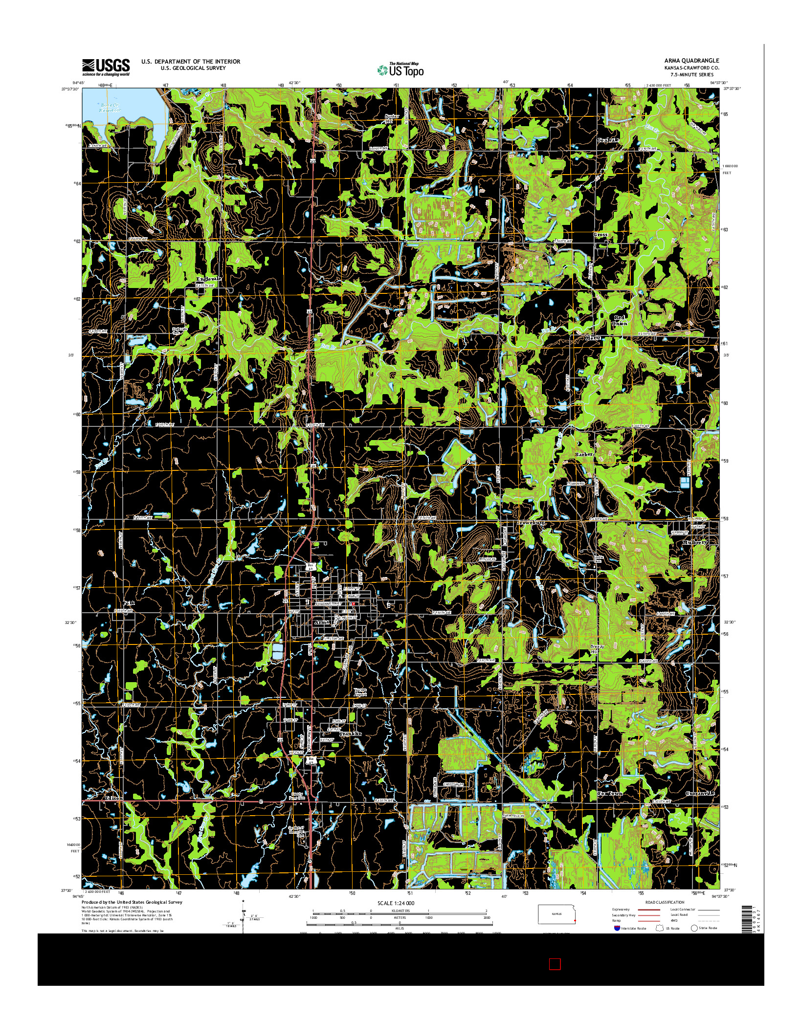 USGS US TOPO 7.5-MINUTE MAP FOR ARMA, KS 2015