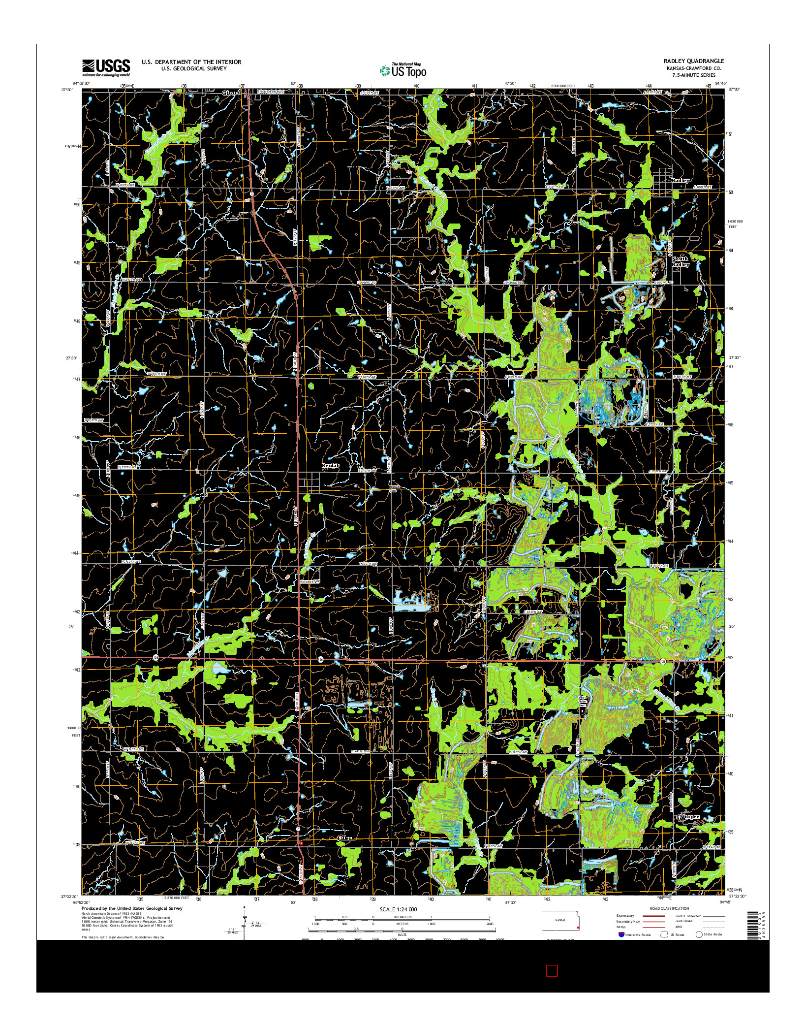 USGS US TOPO 7.5-MINUTE MAP FOR RADLEY, KS 2015