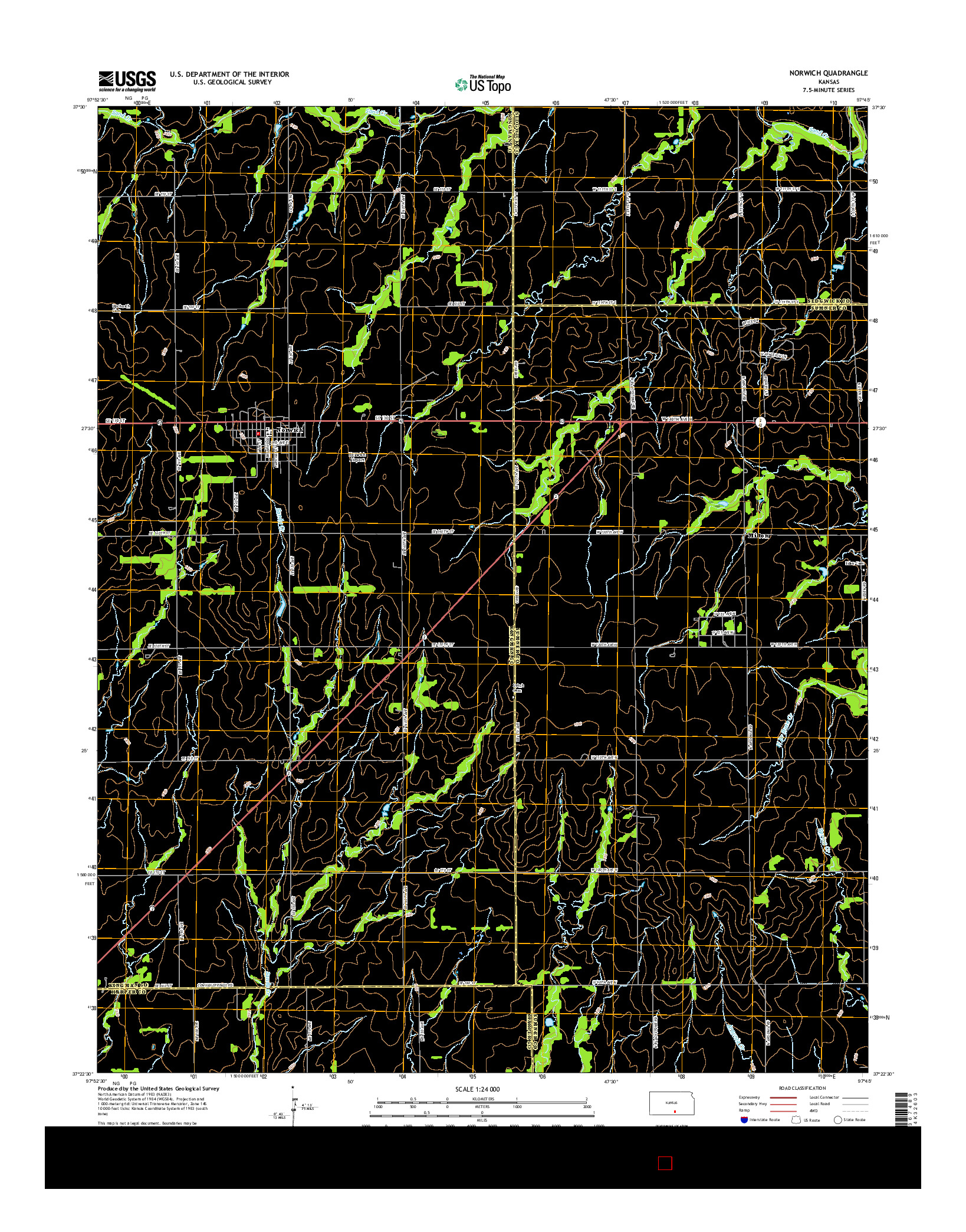 USGS US TOPO 7.5-MINUTE MAP FOR NORWICH, KS 2015