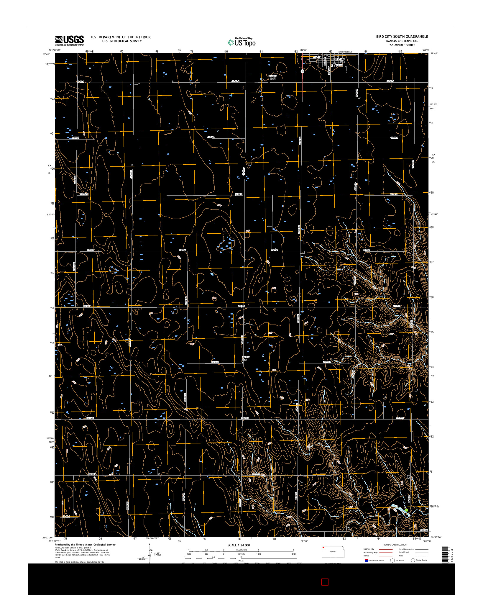 USGS US TOPO 7.5-MINUTE MAP FOR BIRD CITY SOUTH, KS 2015