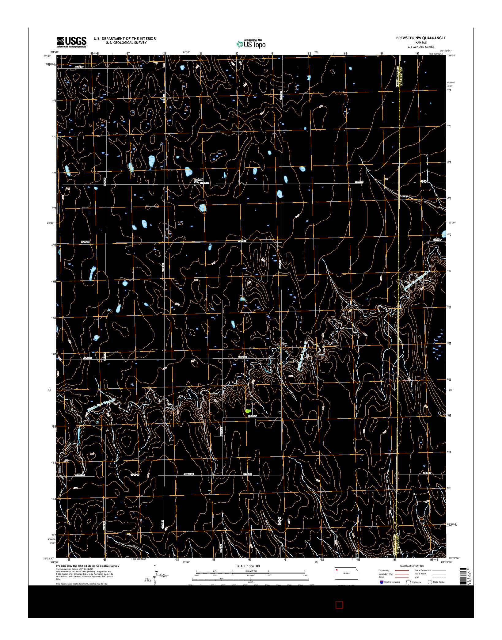 USGS US TOPO 7.5-MINUTE MAP FOR BREWSTER NW, KS 2015