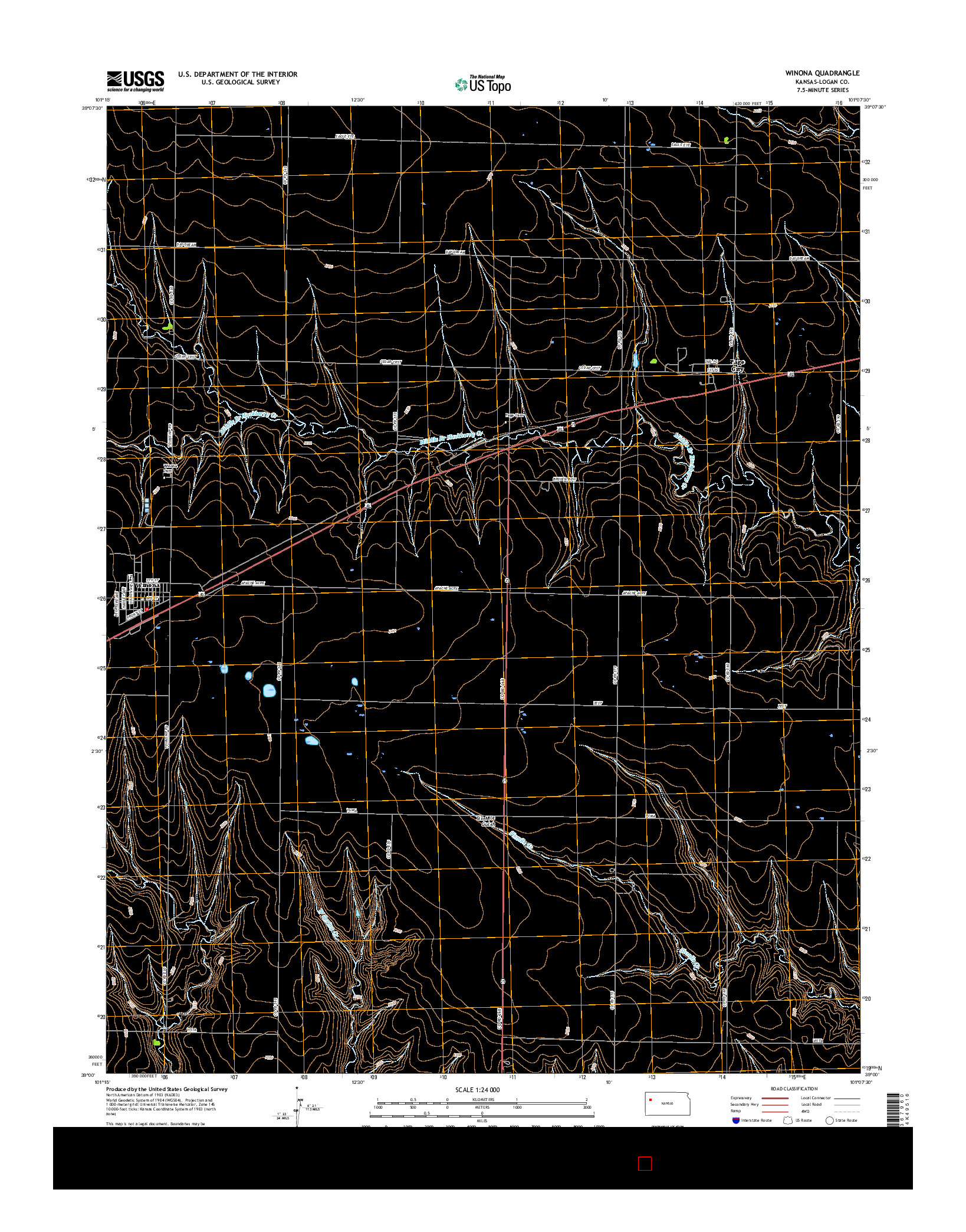 USGS US TOPO 7.5-MINUTE MAP FOR WINONA, KS 2015