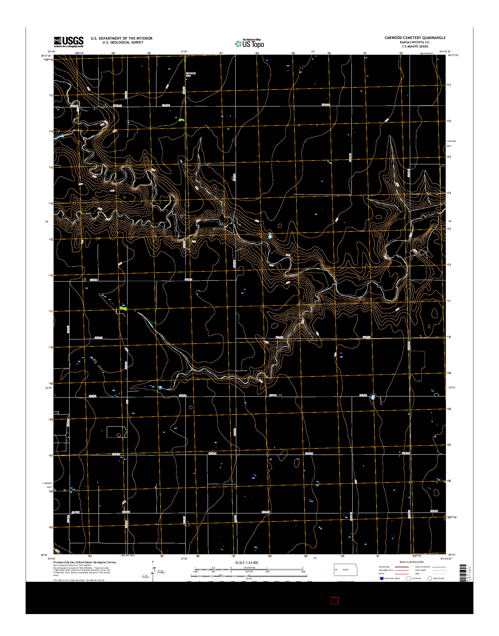 USGS US TOPO 7.5-MINUTE MAP FOR CARWOOD CEMETERY, KS 2015