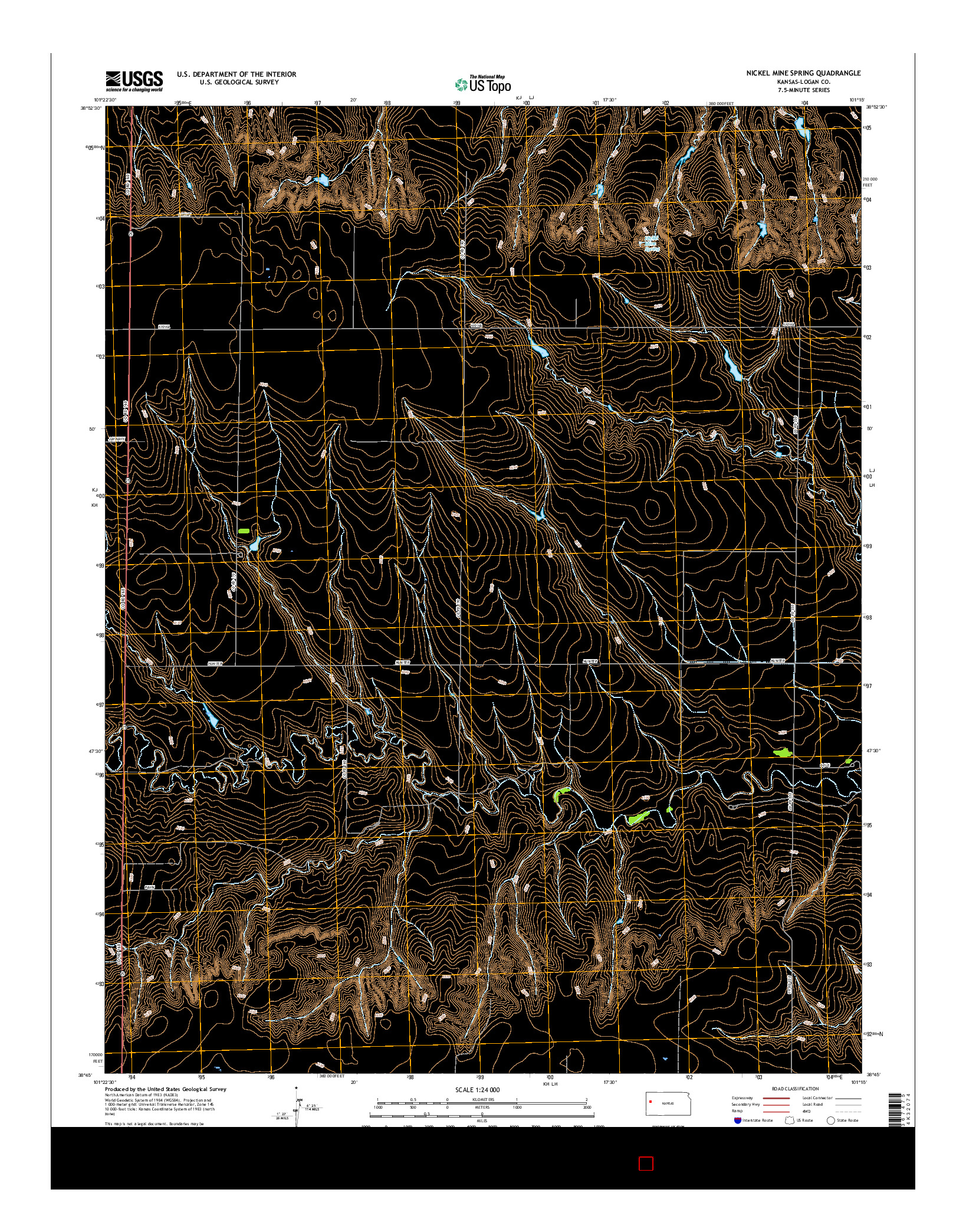 USGS US TOPO 7.5-MINUTE MAP FOR NICKEL MINE SPRING, KS 2015