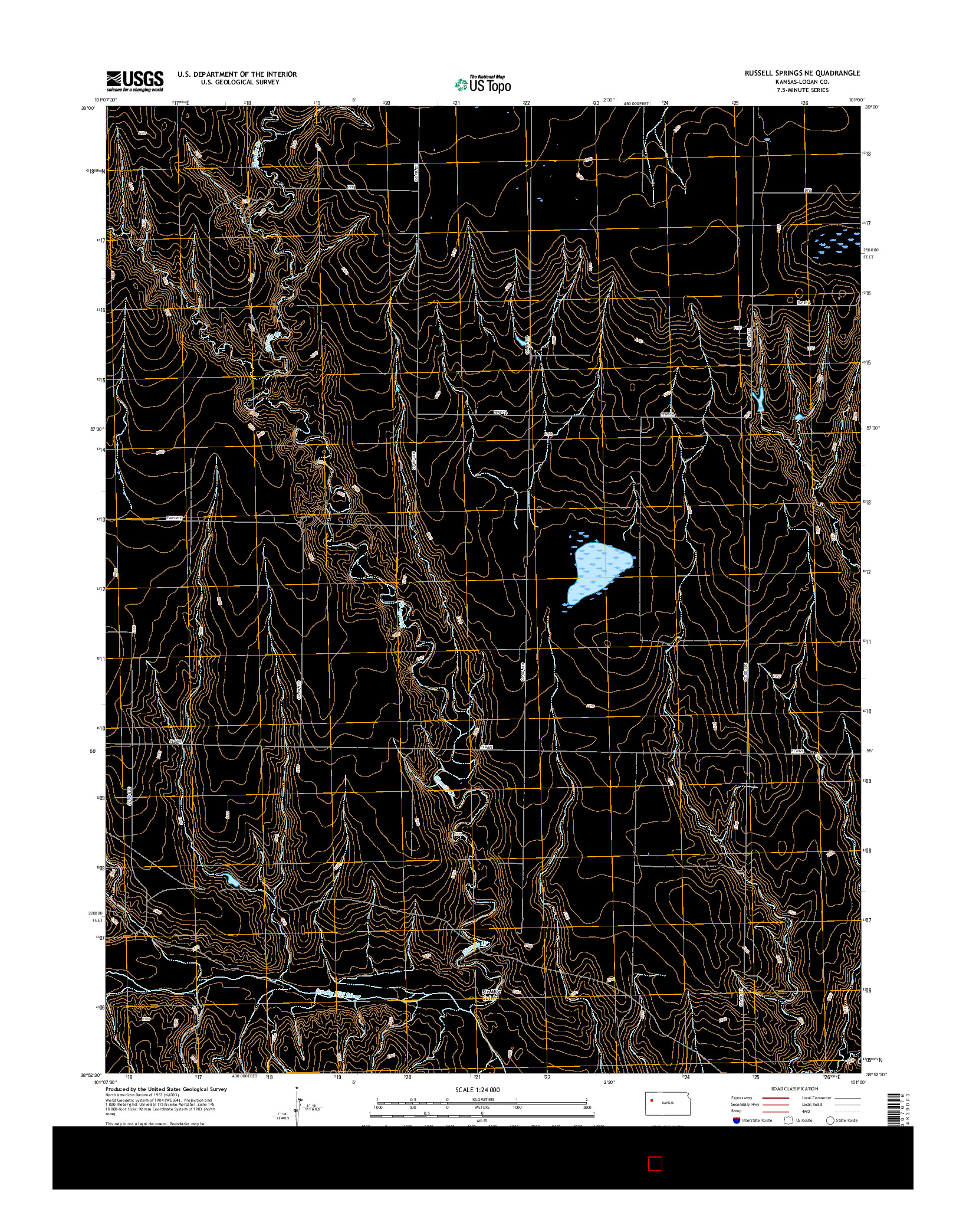 USGS US TOPO 7.5-MINUTE MAP FOR RUSSELL SPRINGS NE, KS 2015