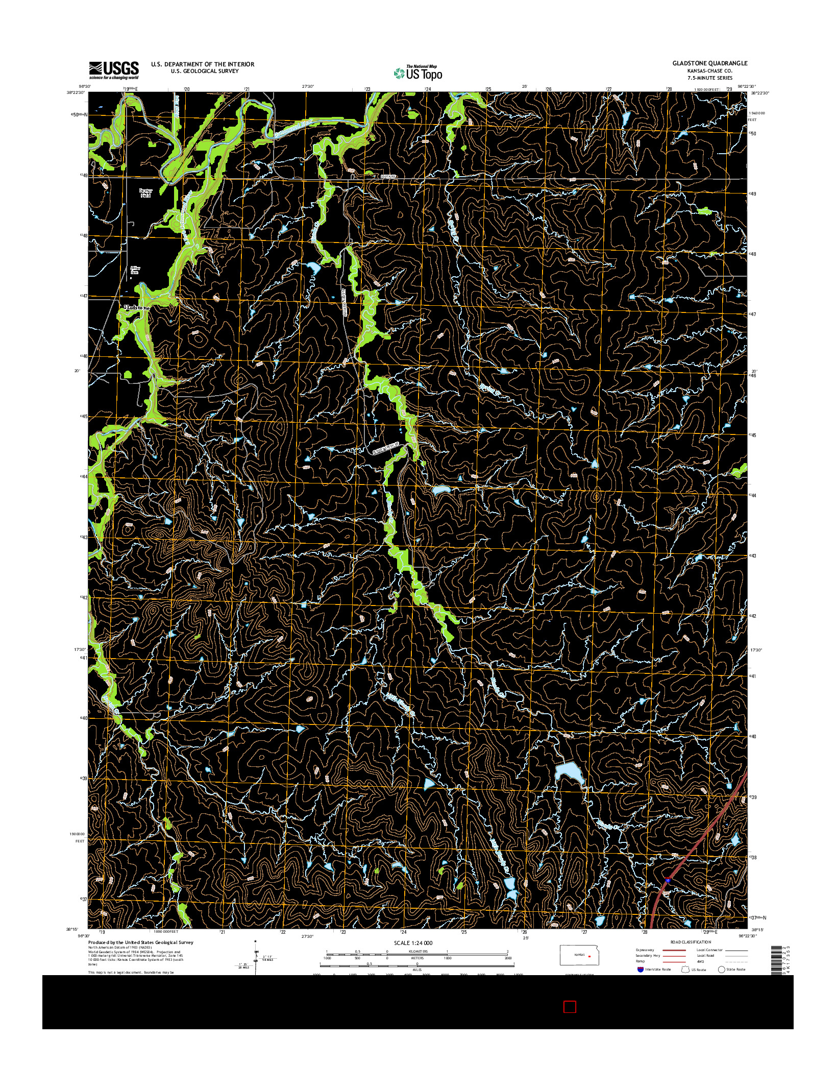 USGS US TOPO 7.5-MINUTE MAP FOR GLADSTONE, KS 2015