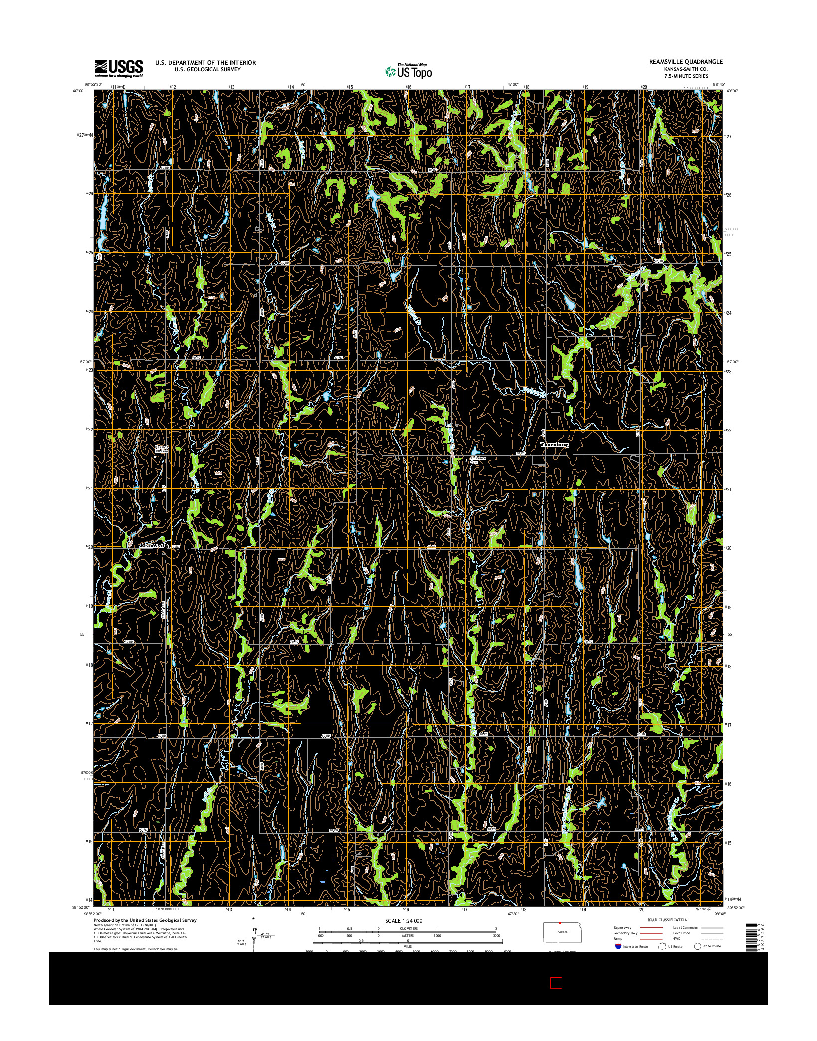 USGS US TOPO 7.5-MINUTE MAP FOR REAMSVILLE, KS 2015