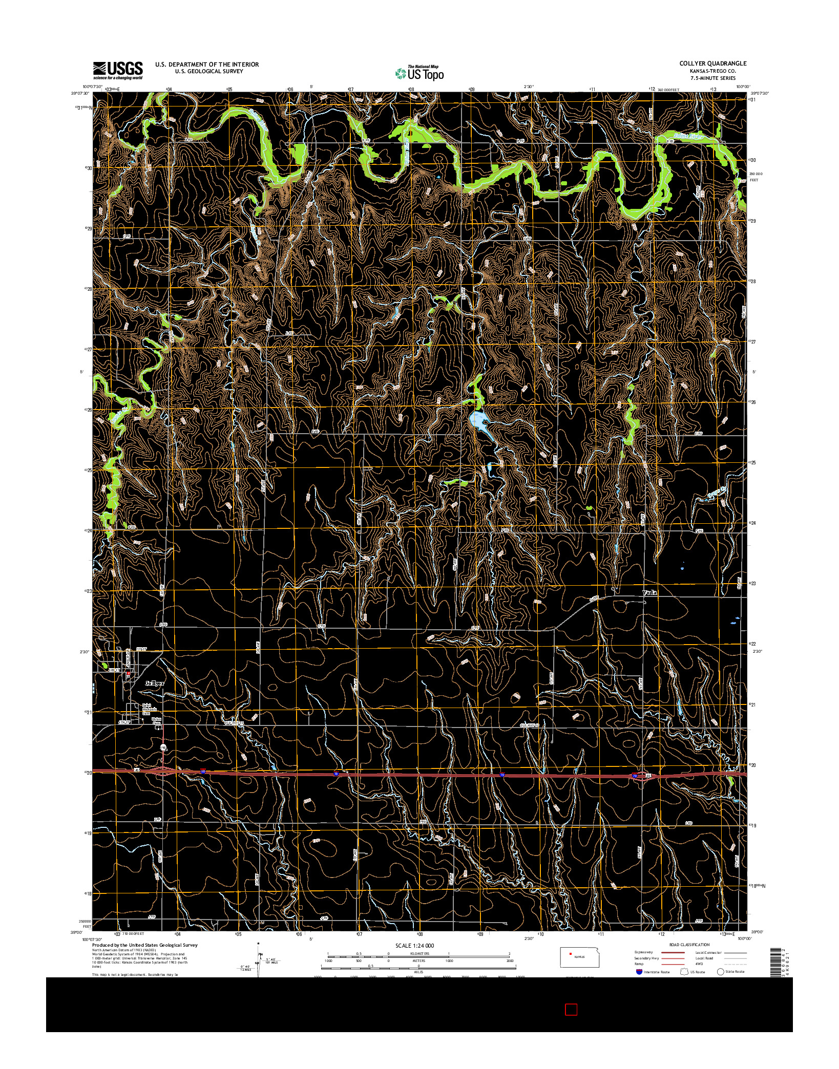 USGS US TOPO 7.5-MINUTE MAP FOR COLLYER, KS 2015