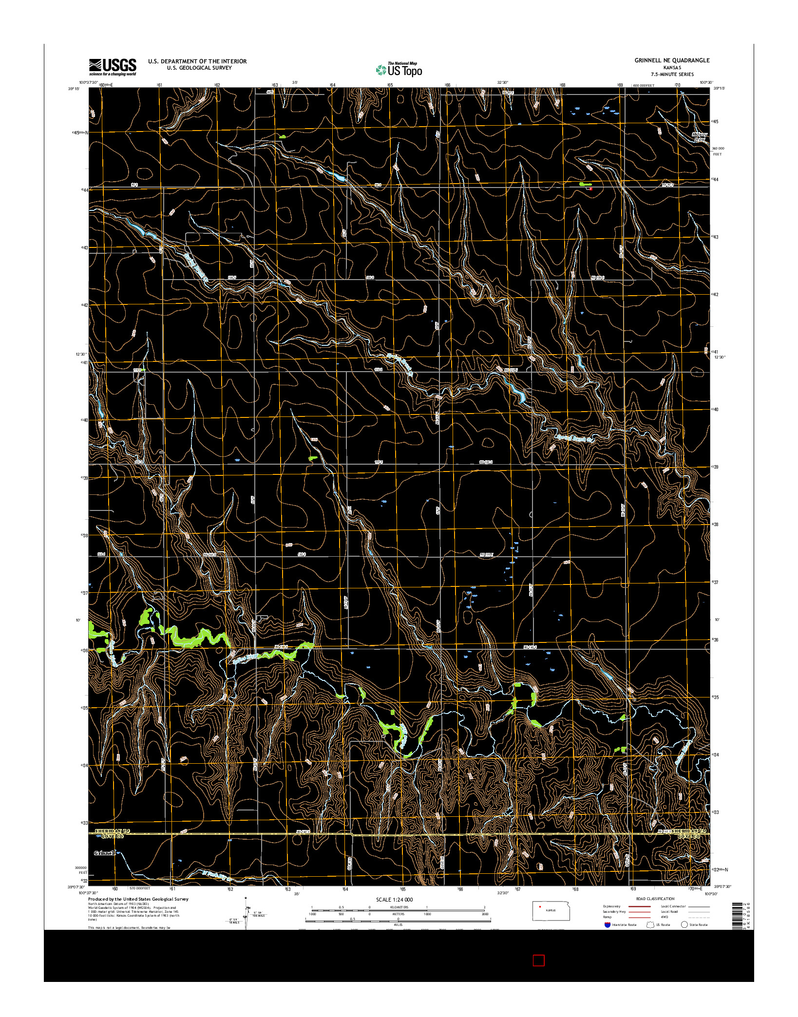 USGS US TOPO 7.5-MINUTE MAP FOR GRINNELL NE, KS 2015