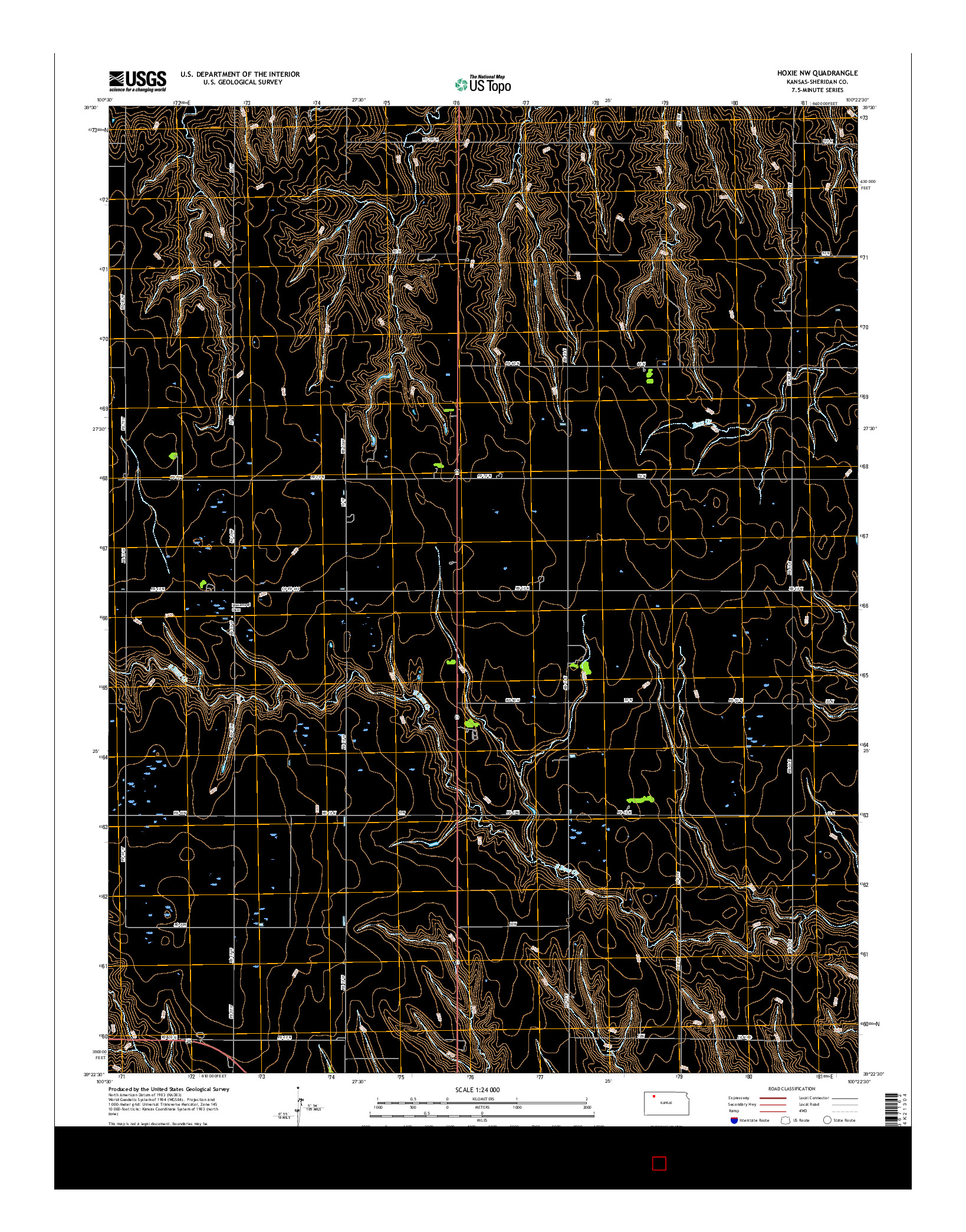 USGS US TOPO 7.5-MINUTE MAP FOR HOXIE NW, KS 2015