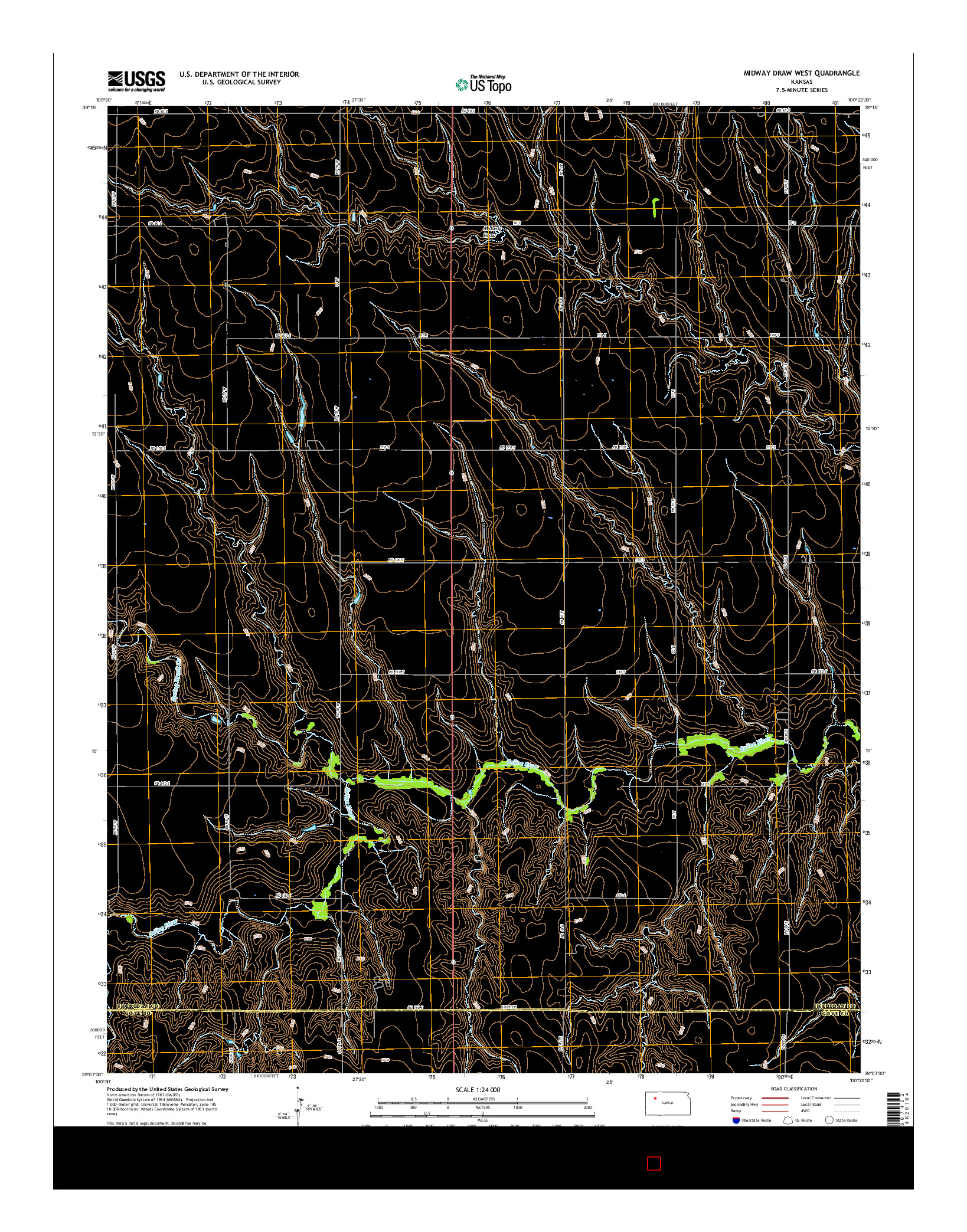 USGS US TOPO 7.5-MINUTE MAP FOR MIDWAY DRAW WEST, KS 2015