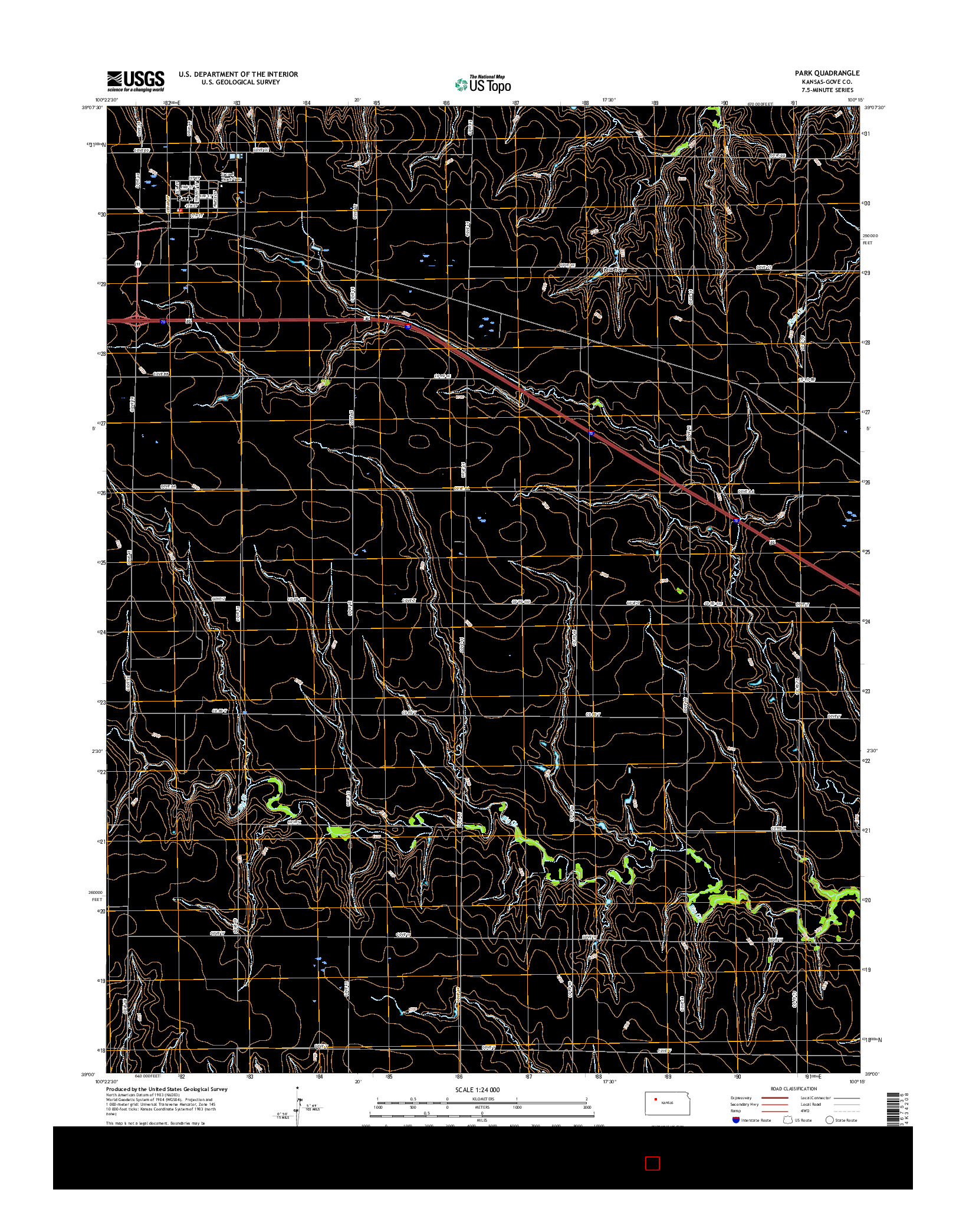 USGS US TOPO 7.5-MINUTE MAP FOR PARK, KS 2015