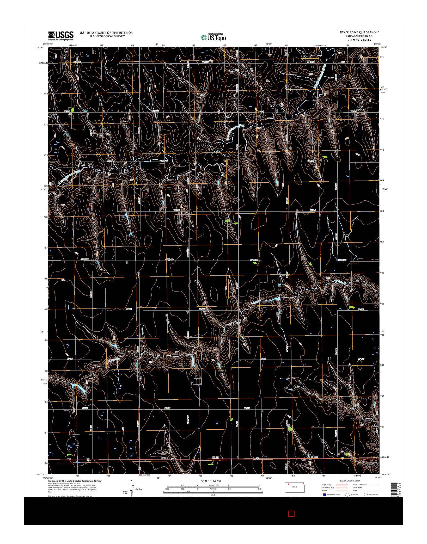 USGS US TOPO 7.5-MINUTE MAP FOR REXFORD NE, KS 2015