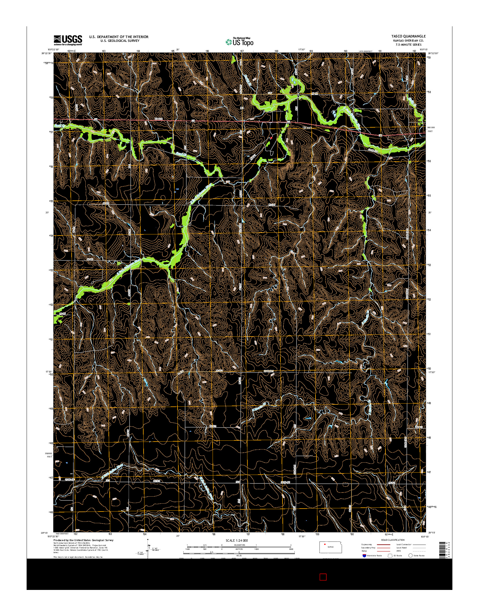 USGS US TOPO 7.5-MINUTE MAP FOR TASCO, KS 2015