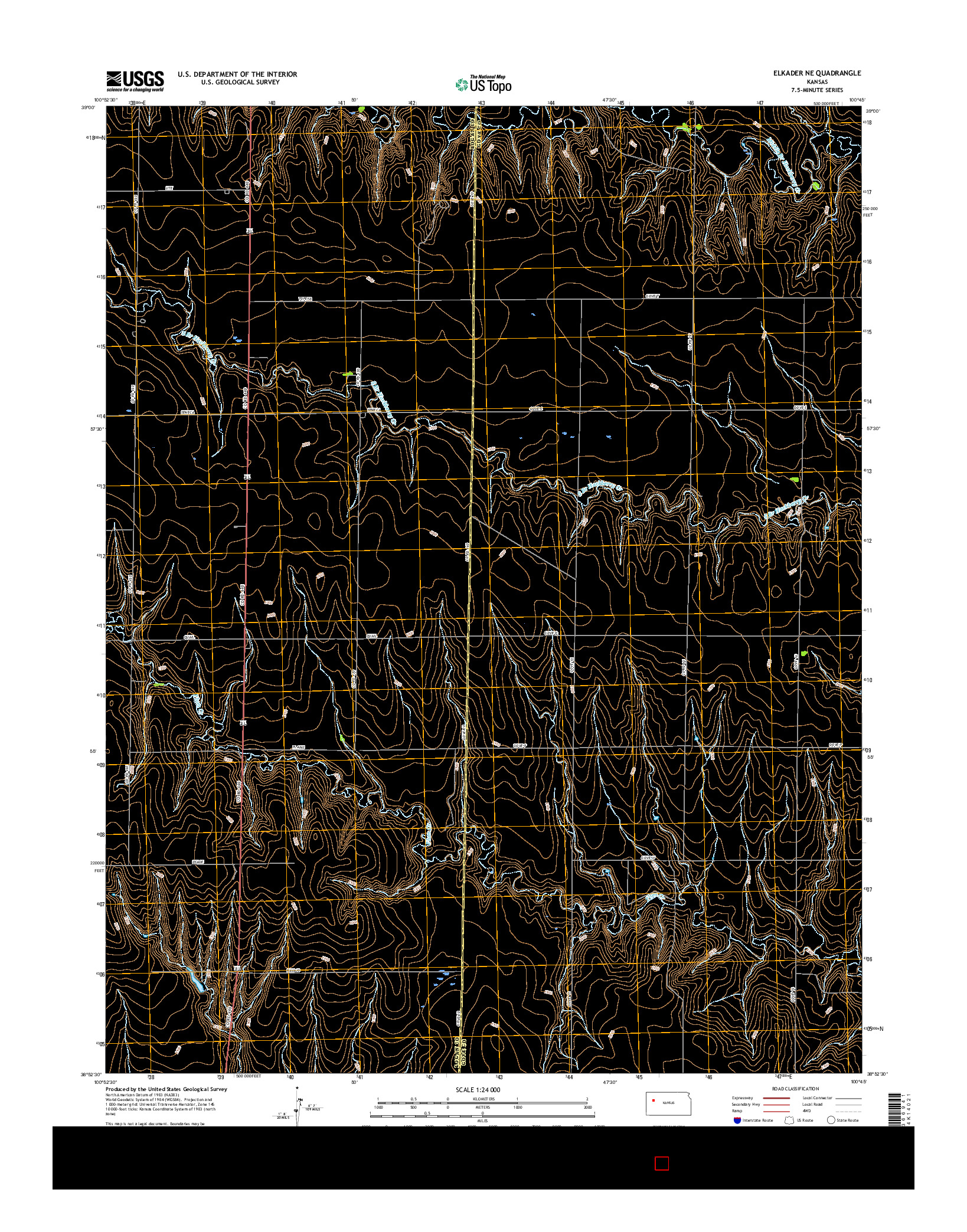 USGS US TOPO 7.5-MINUTE MAP FOR ELKADER NE, KS 2015
