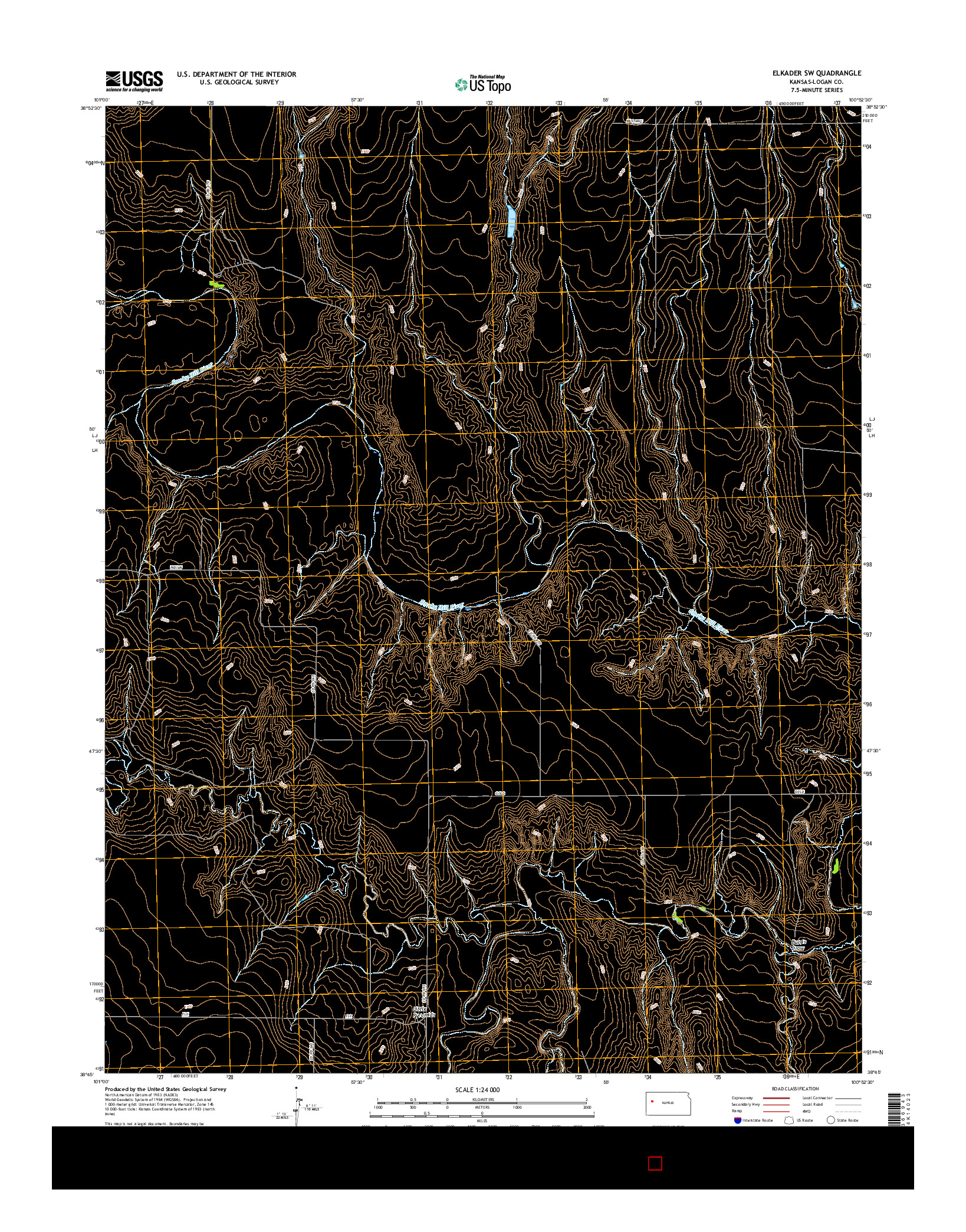 USGS US TOPO 7.5-MINUTE MAP FOR ELKADER SW, KS 2015