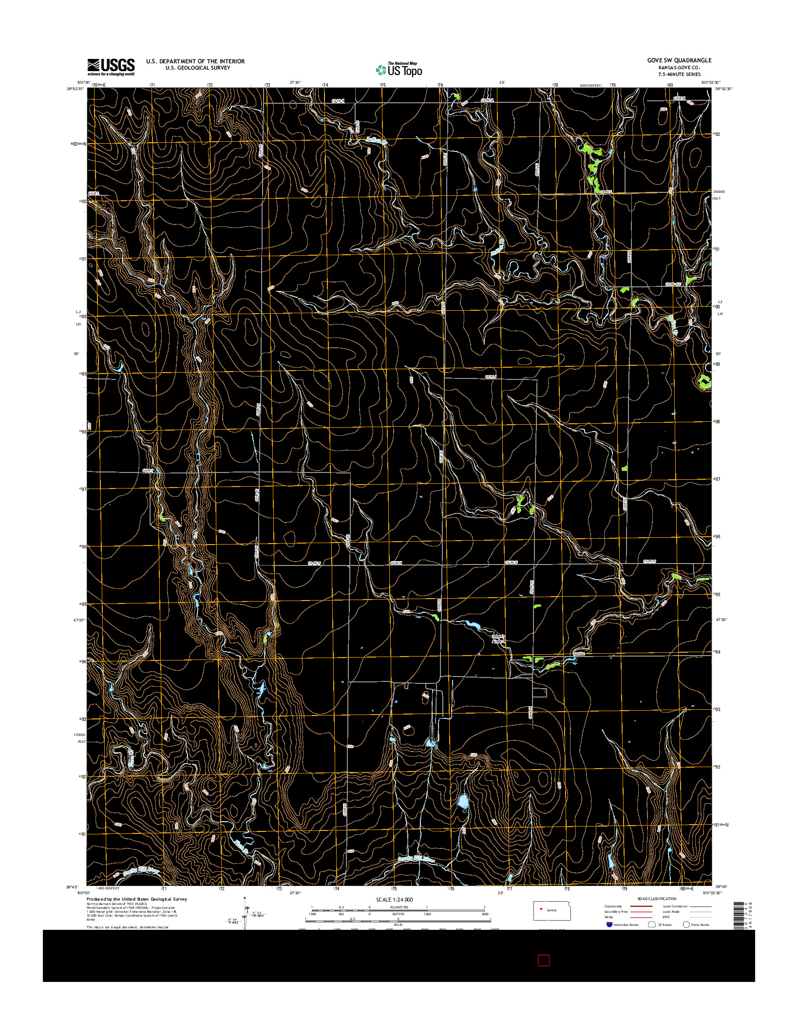 USGS US TOPO 7.5-MINUTE MAP FOR GOVE SW, KS 2015