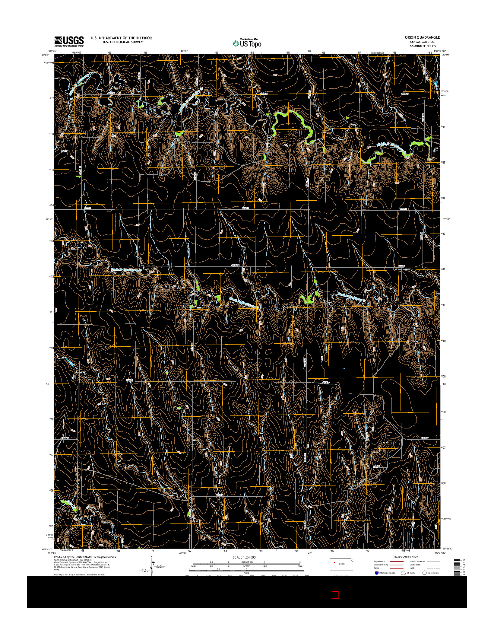 USGS US TOPO 7.5-MINUTE MAP FOR ORION, KS 2015