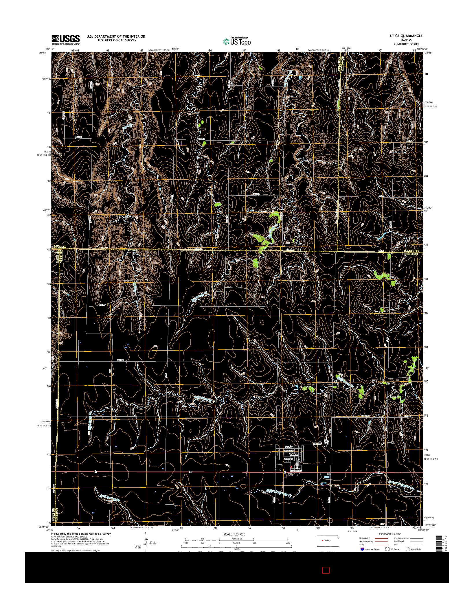 USGS US TOPO 7.5-MINUTE MAP FOR UTICA, KS 2015