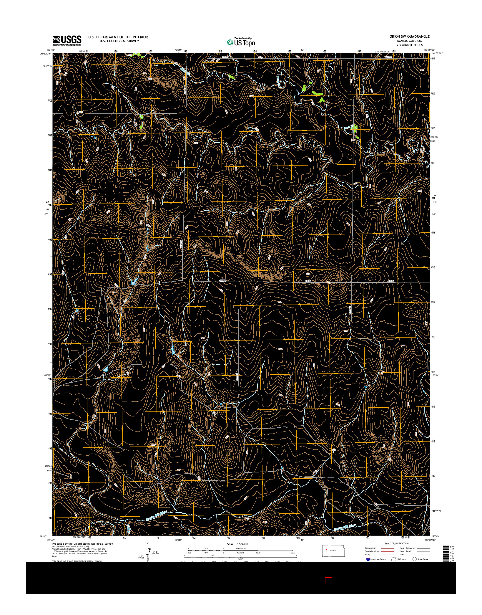 USGS US TOPO 7.5-MINUTE MAP FOR ORION SW, KS 2015