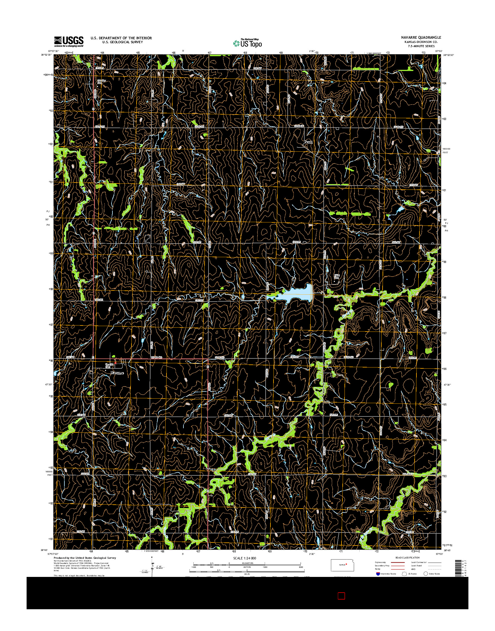 USGS US TOPO 7.5-MINUTE MAP FOR NAVARRE, KS 2015